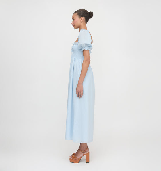 princess polly baby blue dress Events On High Satin Midi Dress Blue main image 0