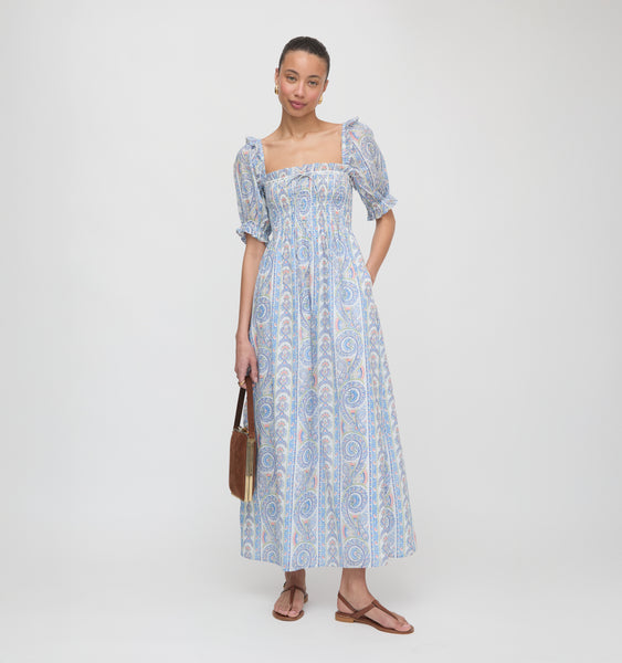 The Scarlett Nap Dress - Blue Corsica Paisley
