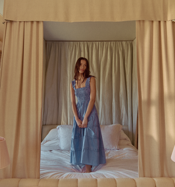 The Kimmy Nap Dress - Blue Stripe – Hill House Home The Kimmy Nap Dress - Blue Stripe – Hill House Home