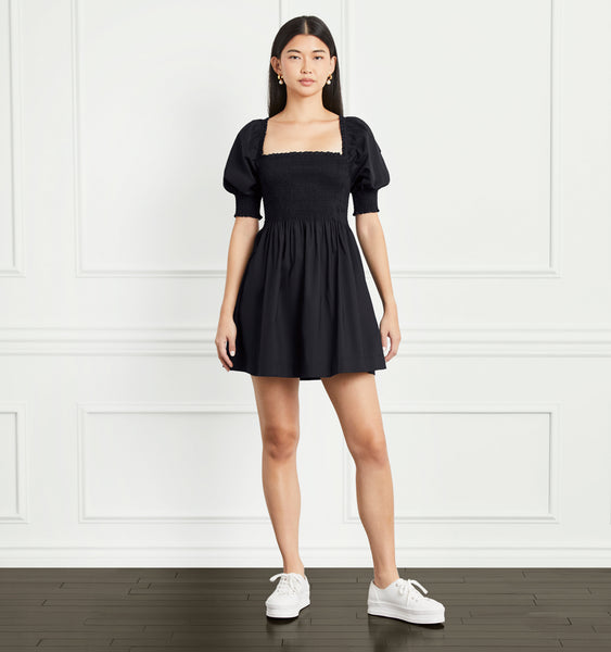 House on the Hill　Dress (Black)　100(3Y) The Athena Nap Dress - Black Cotton – Hill House Home