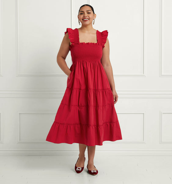 The Ellie Nap Dress Victorian Red Cotton