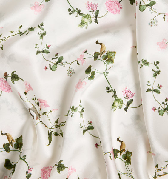 Floral silk pillowcase hot sale