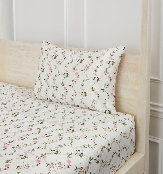 The Sisi Silk Pillowcase Pink Pond Floral