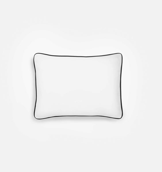 White pillowcase with clearance black trim