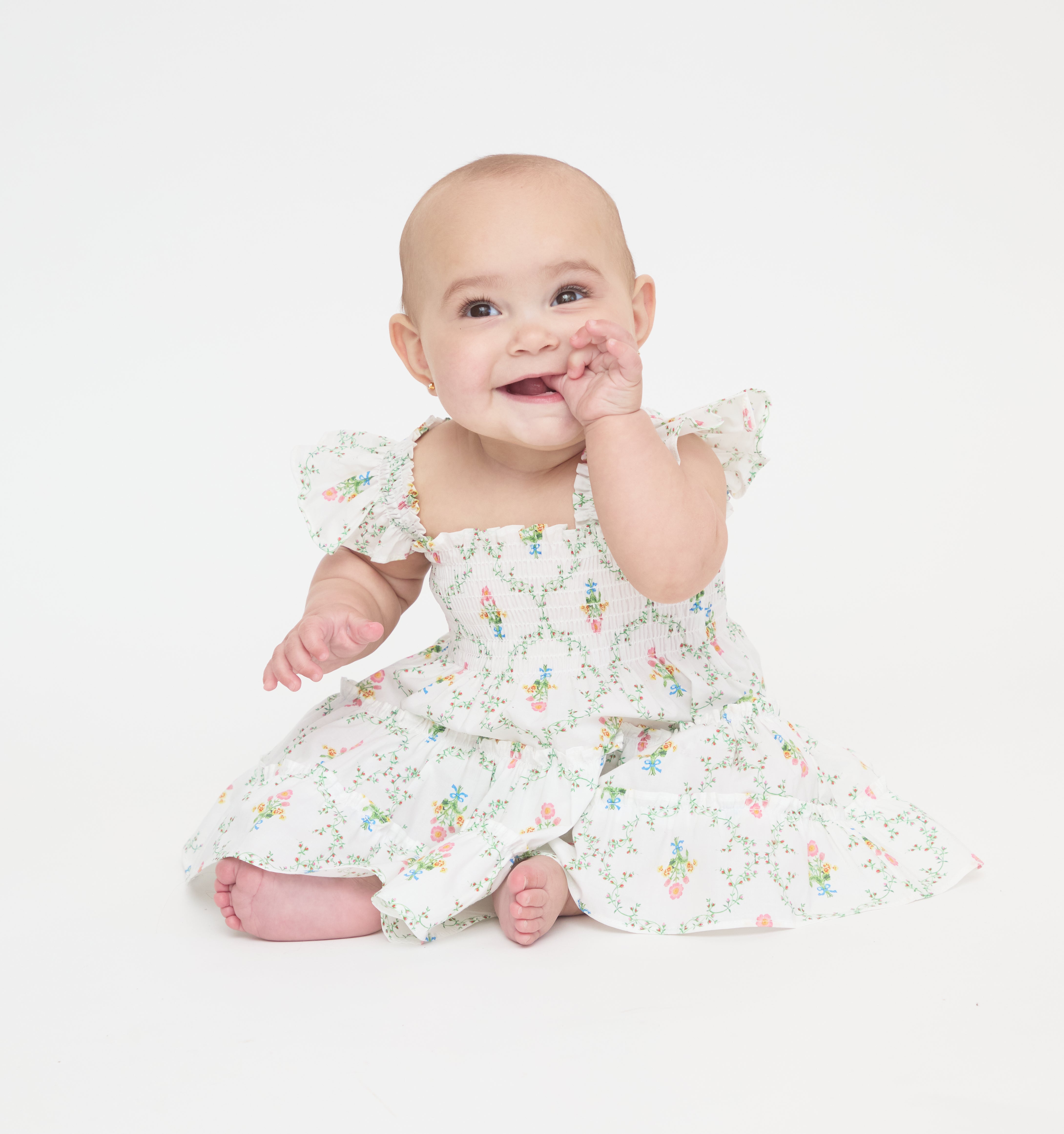 The Baby Ellie Nap Dress - Pastel Trellis