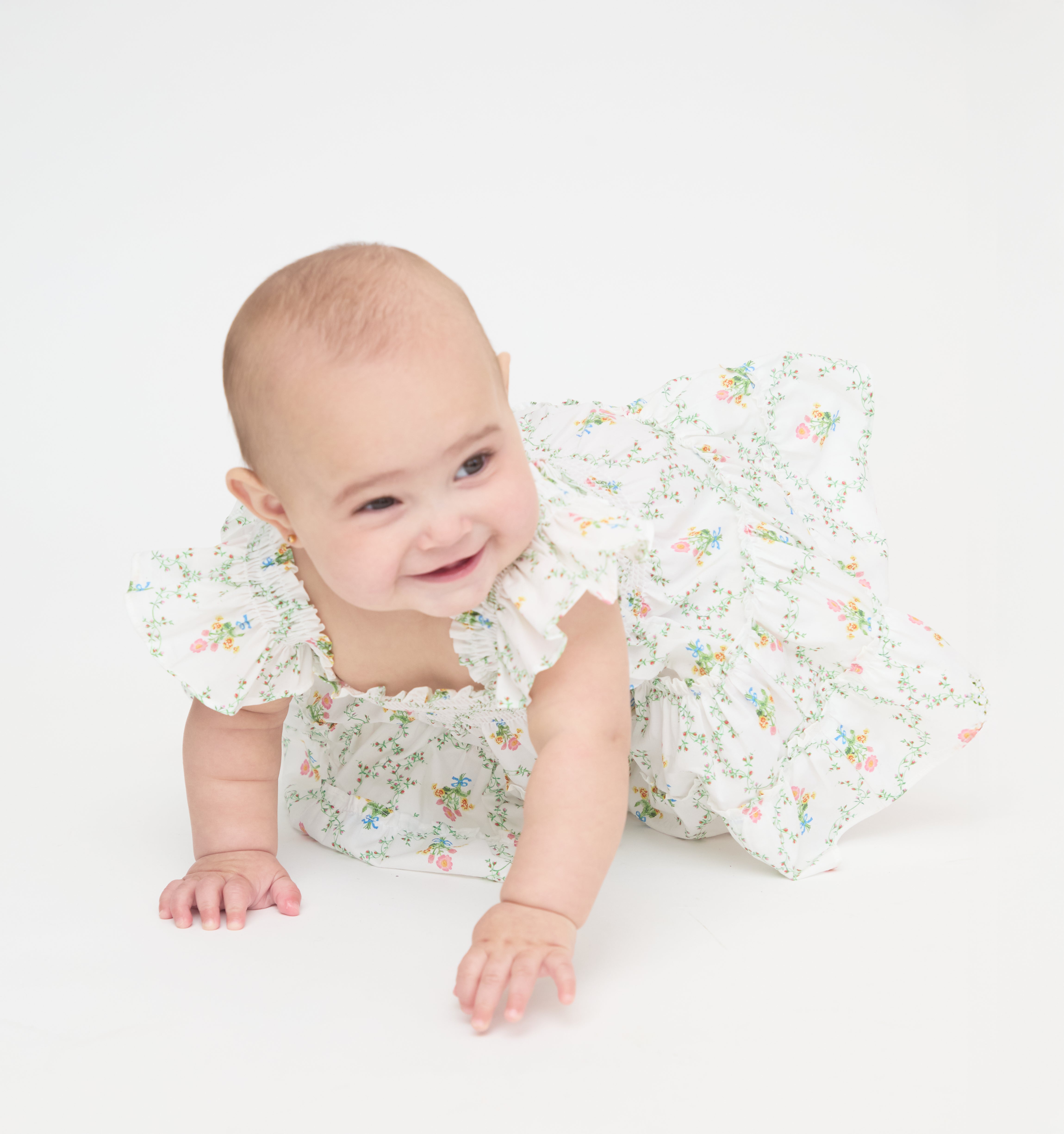 The Baby Ellie Nap Dress - Pastel Trellis