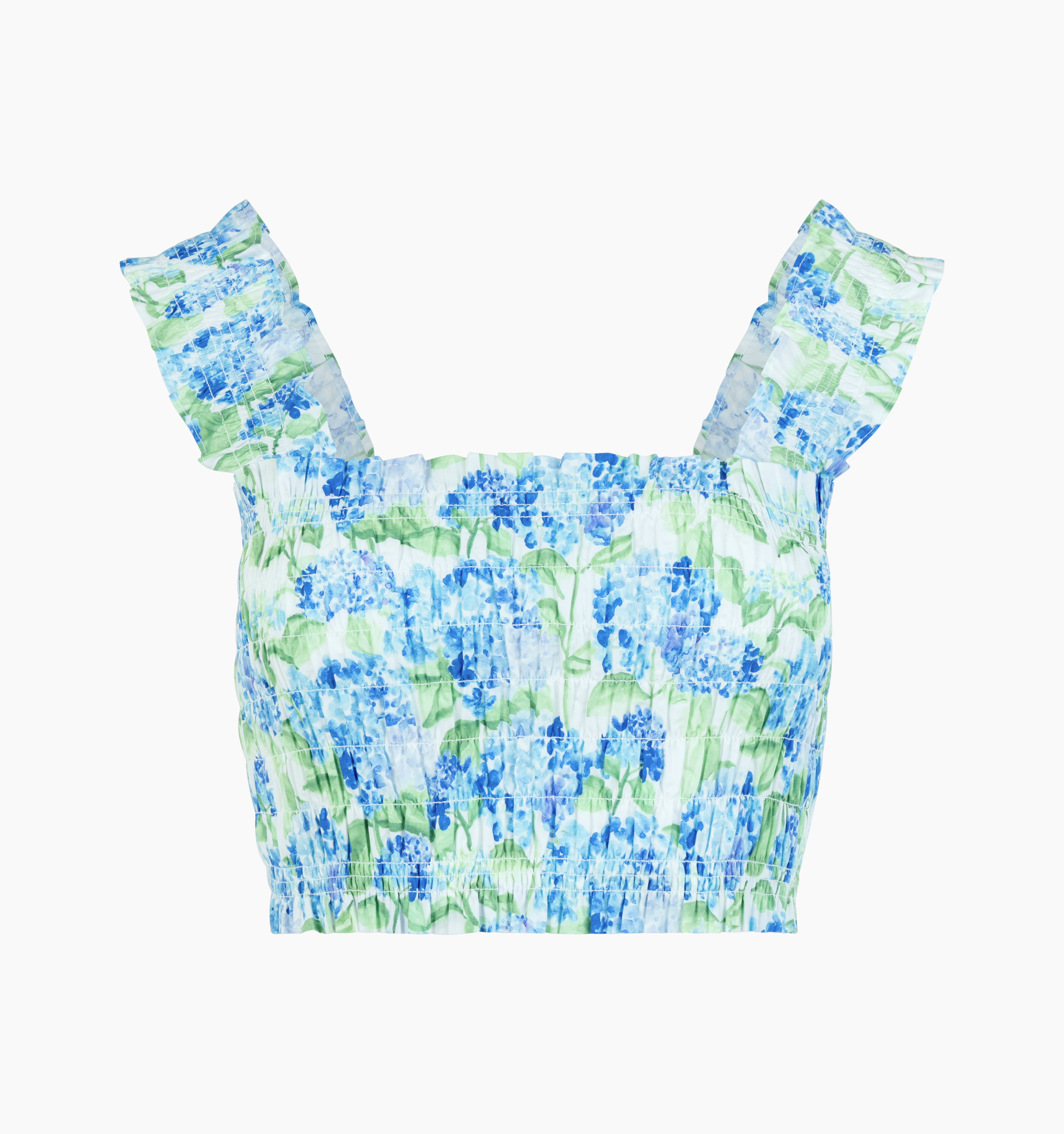 The Hill House x La Coqueta Azalea Nap Top - Blue Watercolor Hydrangea