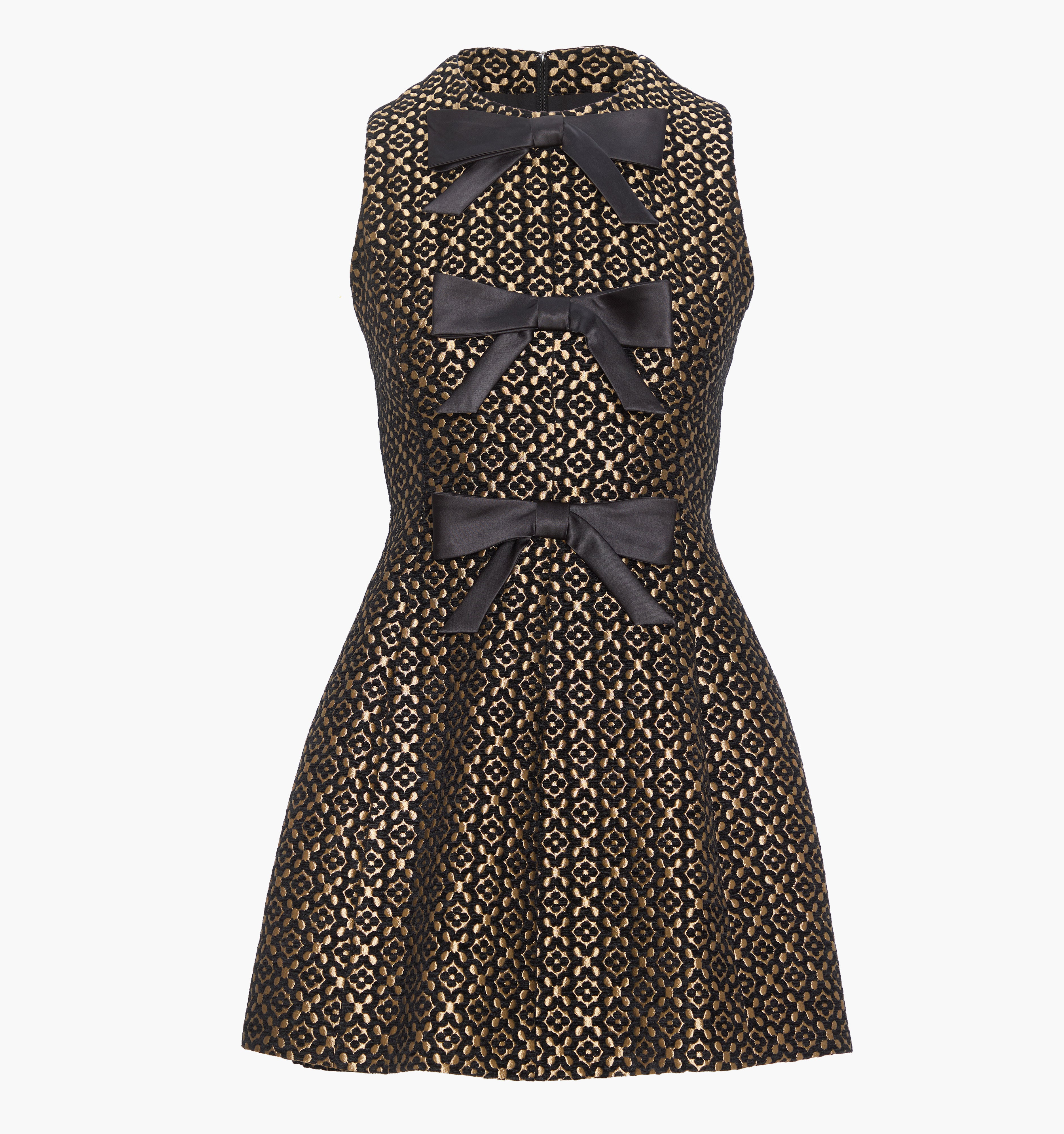 The Blythe Bow Dress - Metallic Brocade