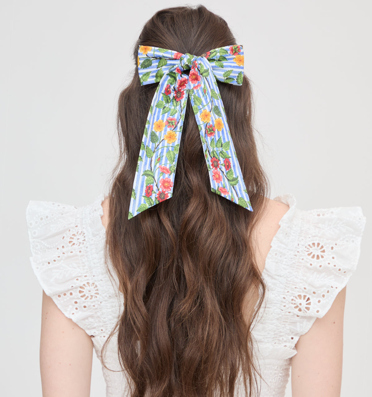 The Belle Bow - Geranium Stripe
