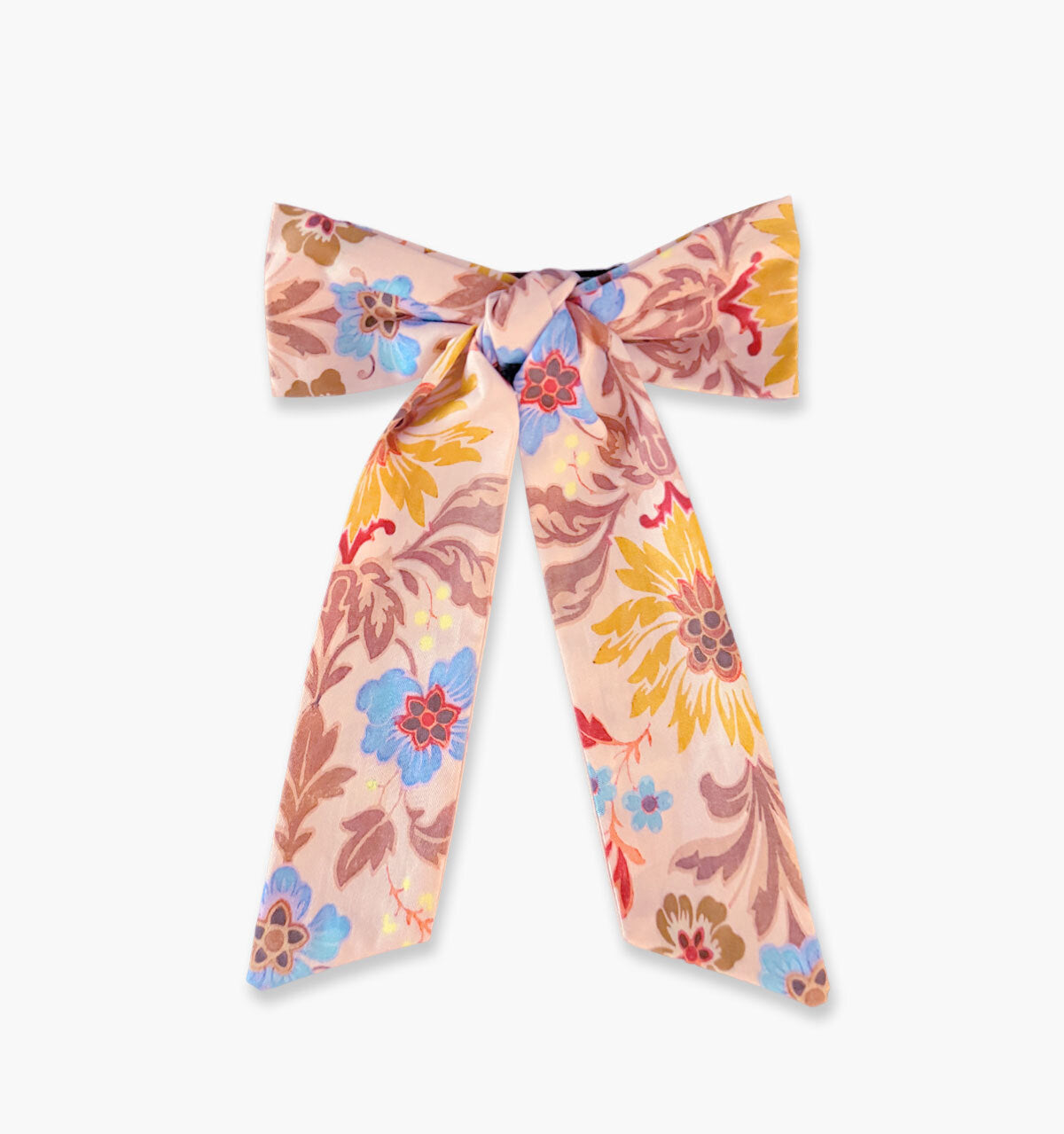 The Belle Bow - Pink Floral Block Stripe