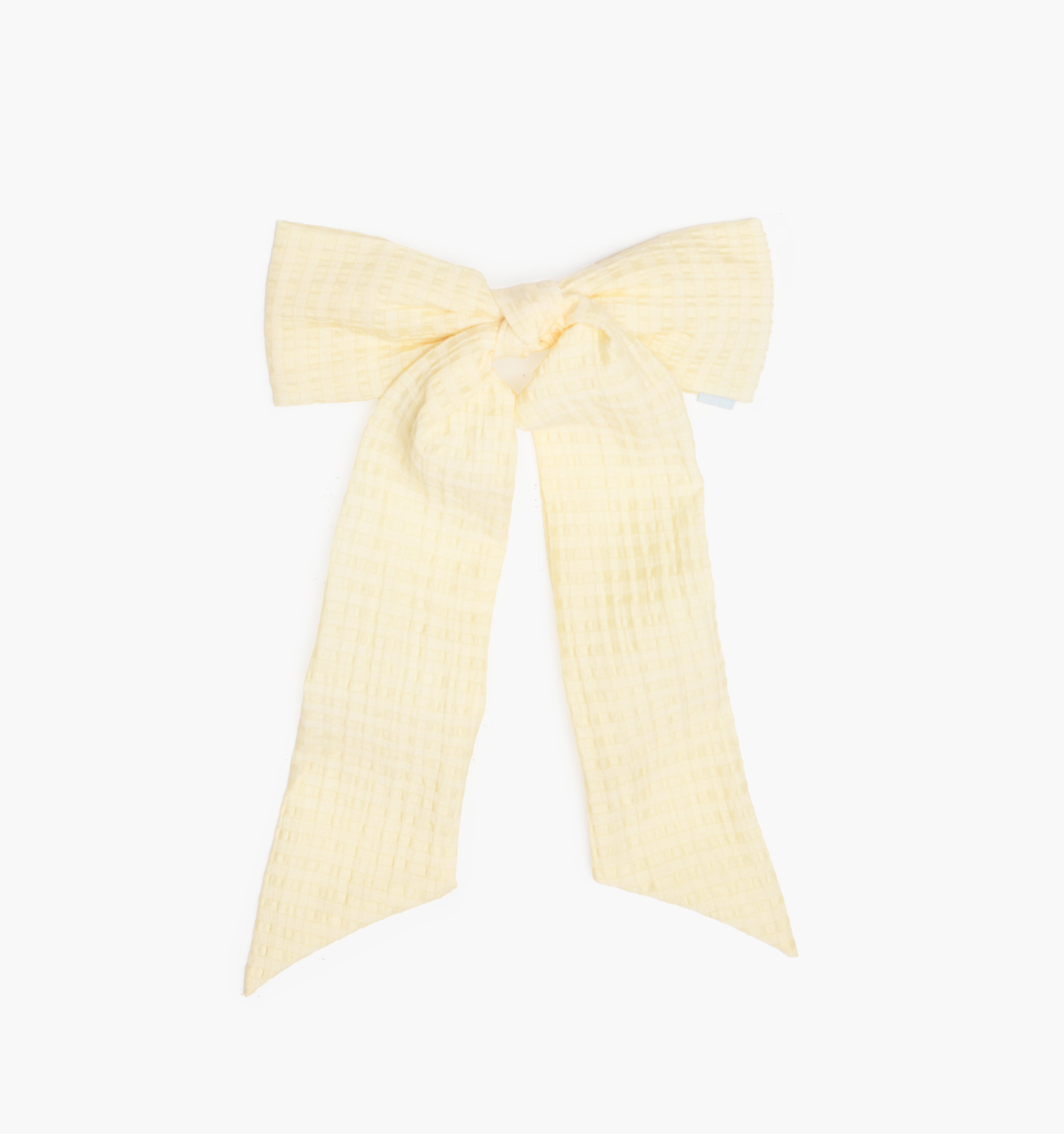 The Belle Bow - Butter Yellow Tonal Seersucker