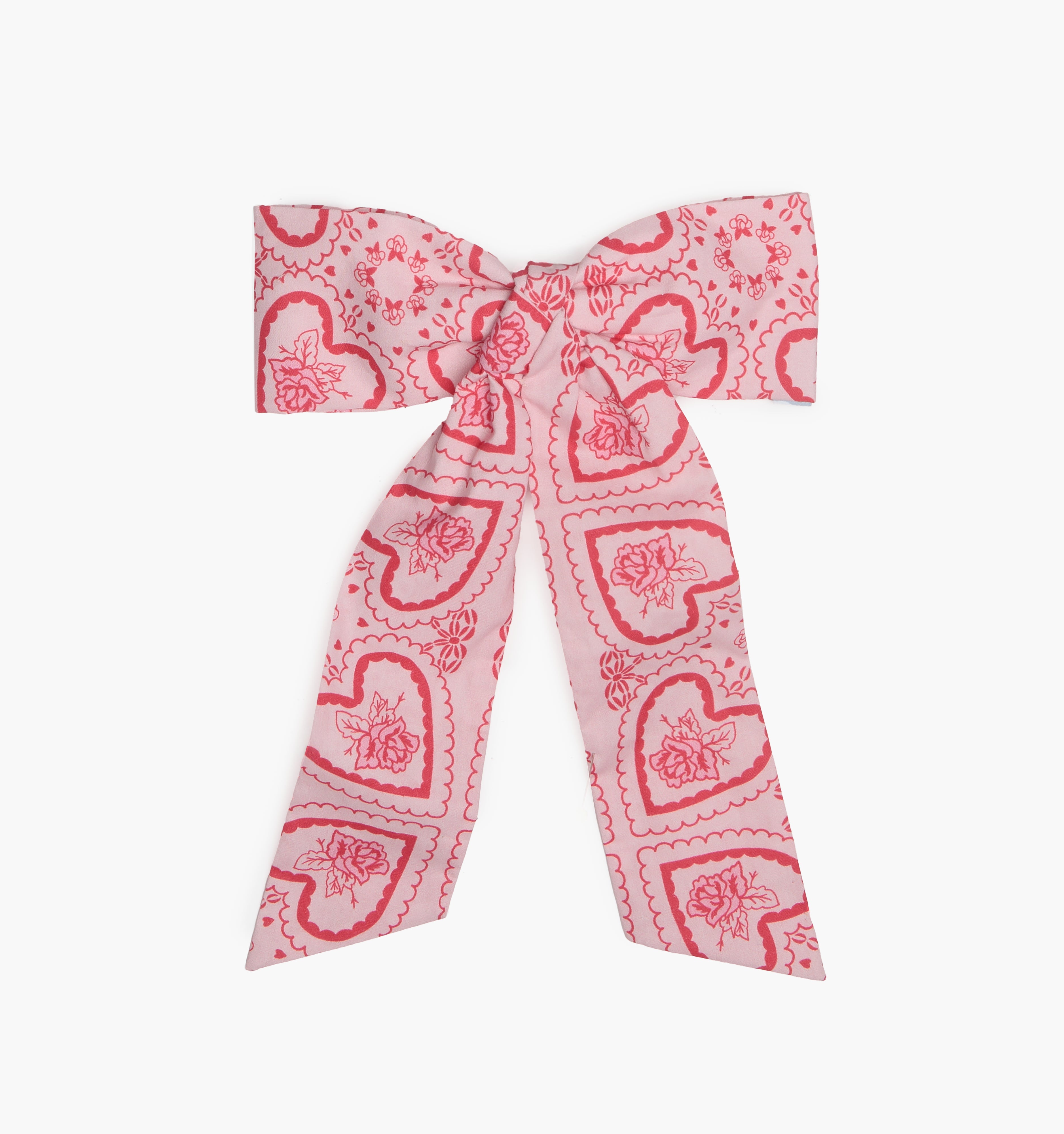 The Belle Bow - Red Patchwork Doily Heart