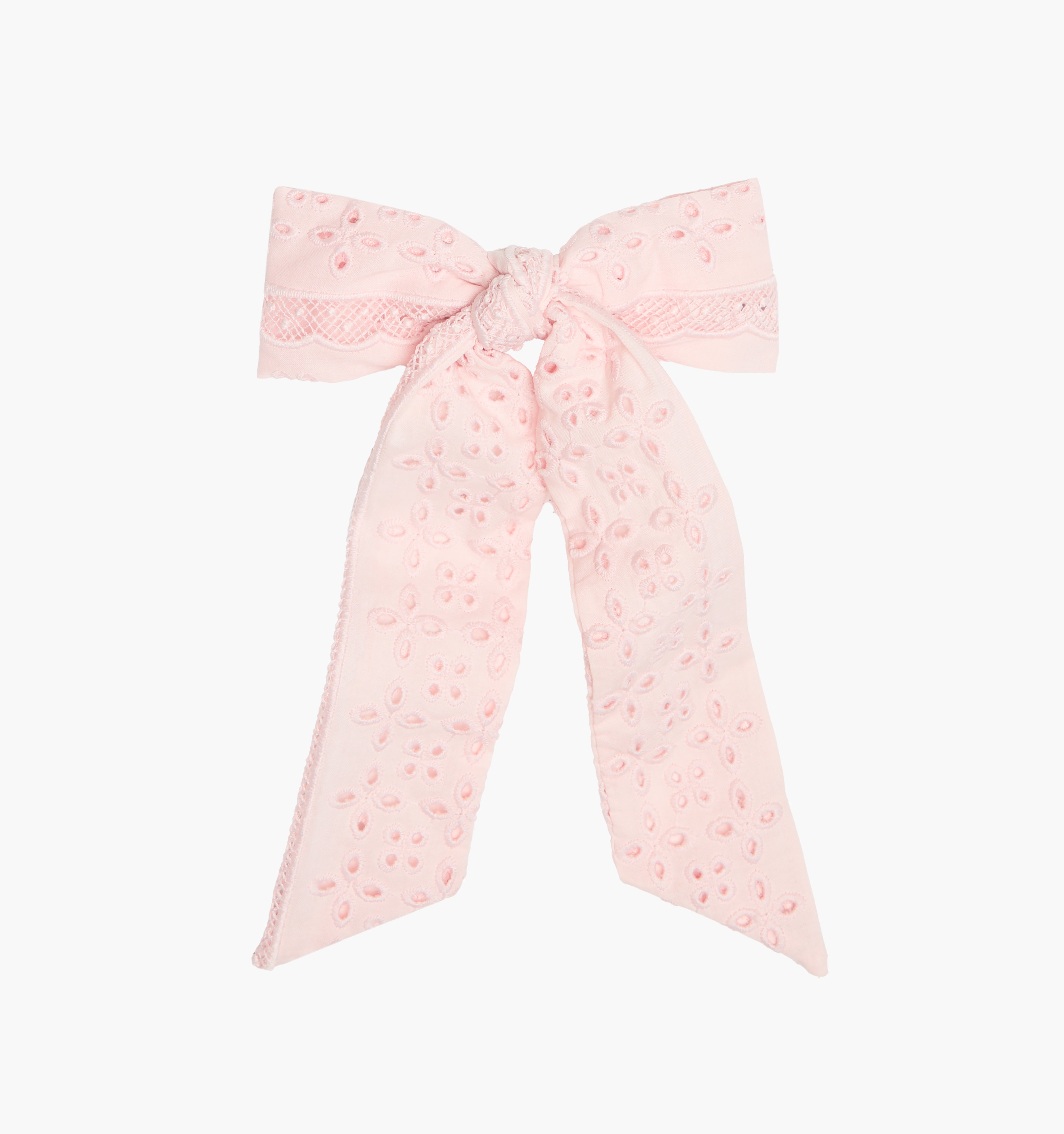 The Belle Bow - Pink Broderie Voile