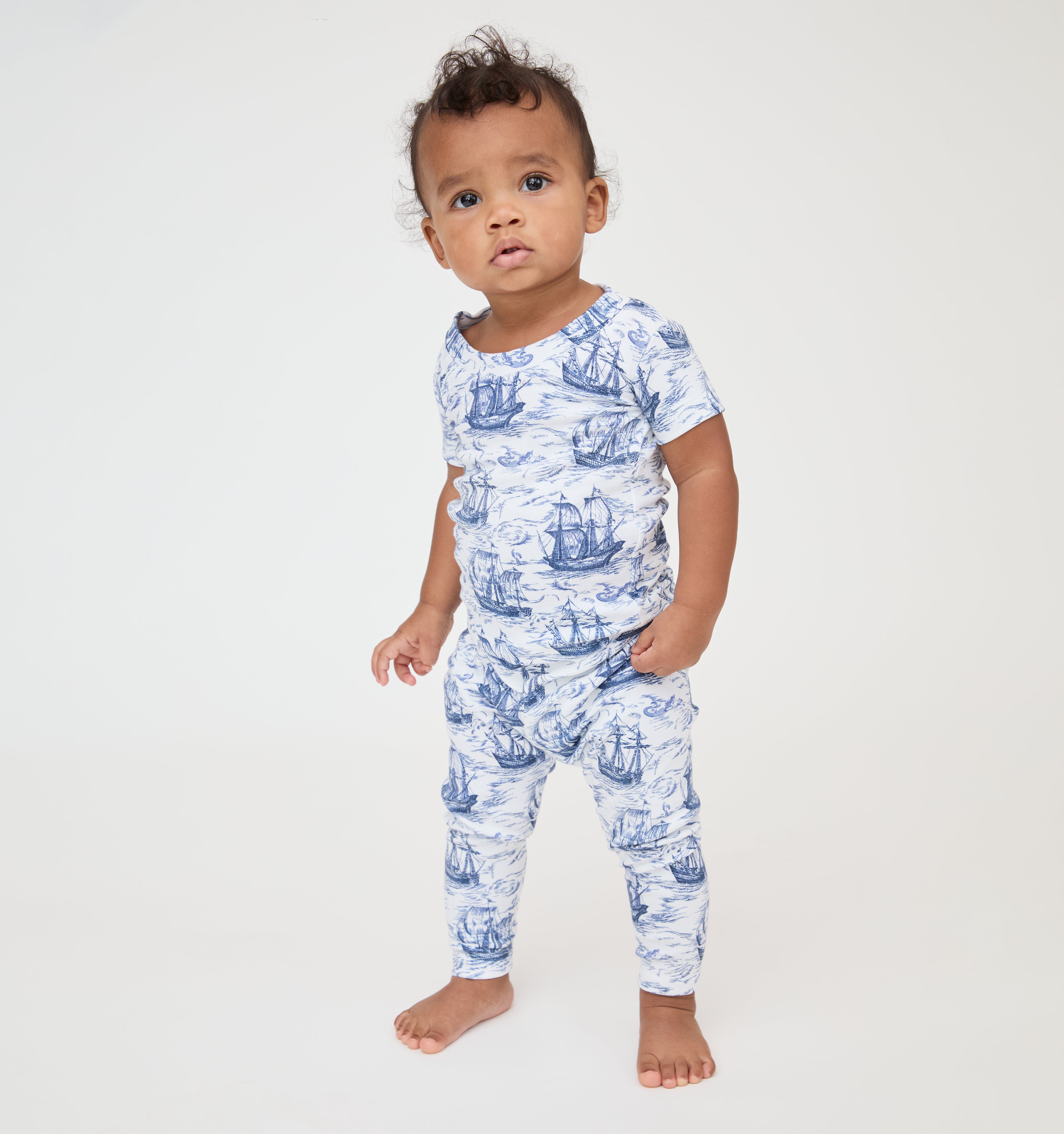 The Baby PJ Set - Navy Mariner's Toile