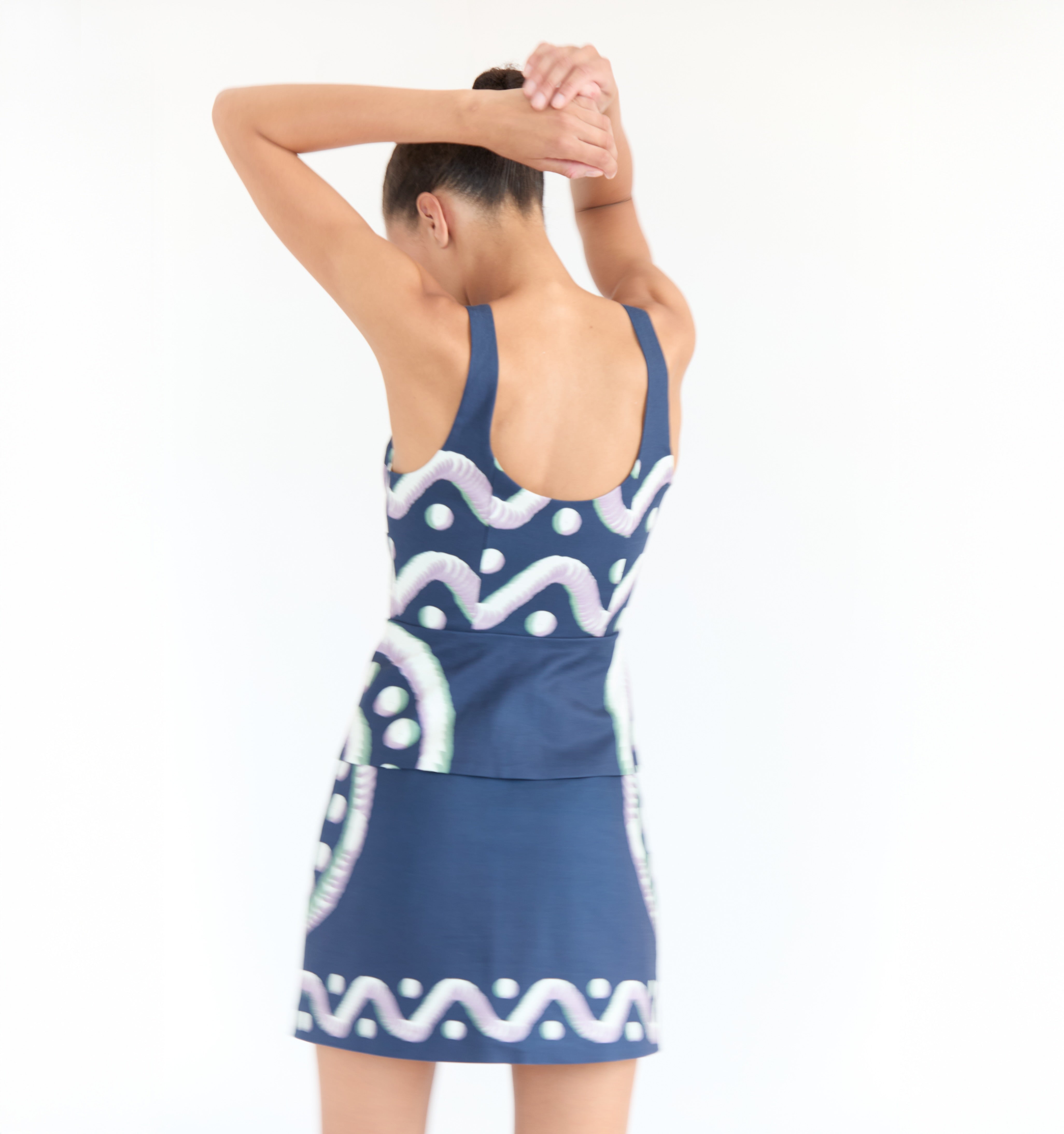 The Hallie Skirt - Navy Mochaware