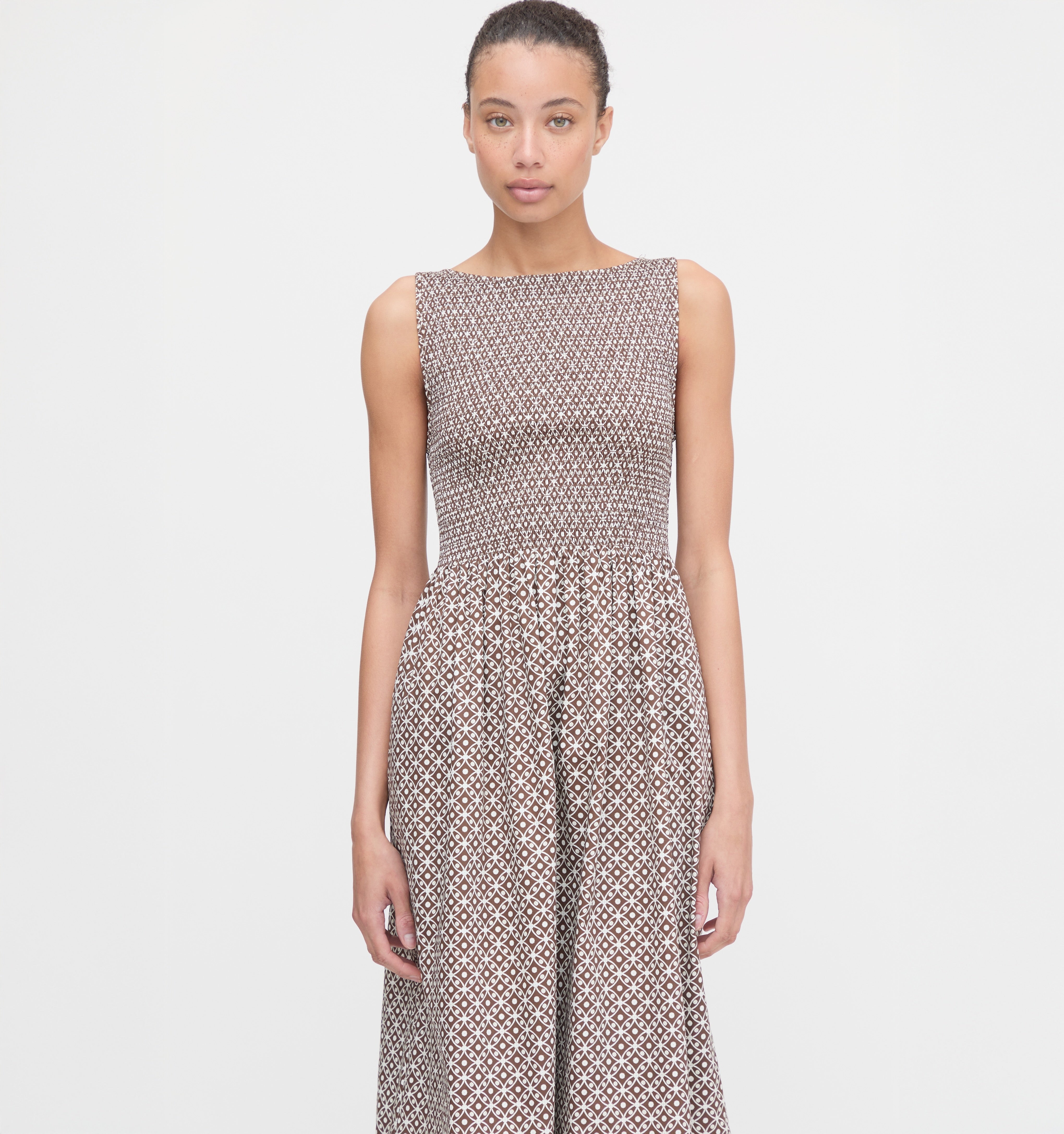 The Cosima Nap Dress - Chocolate Circular Lattice