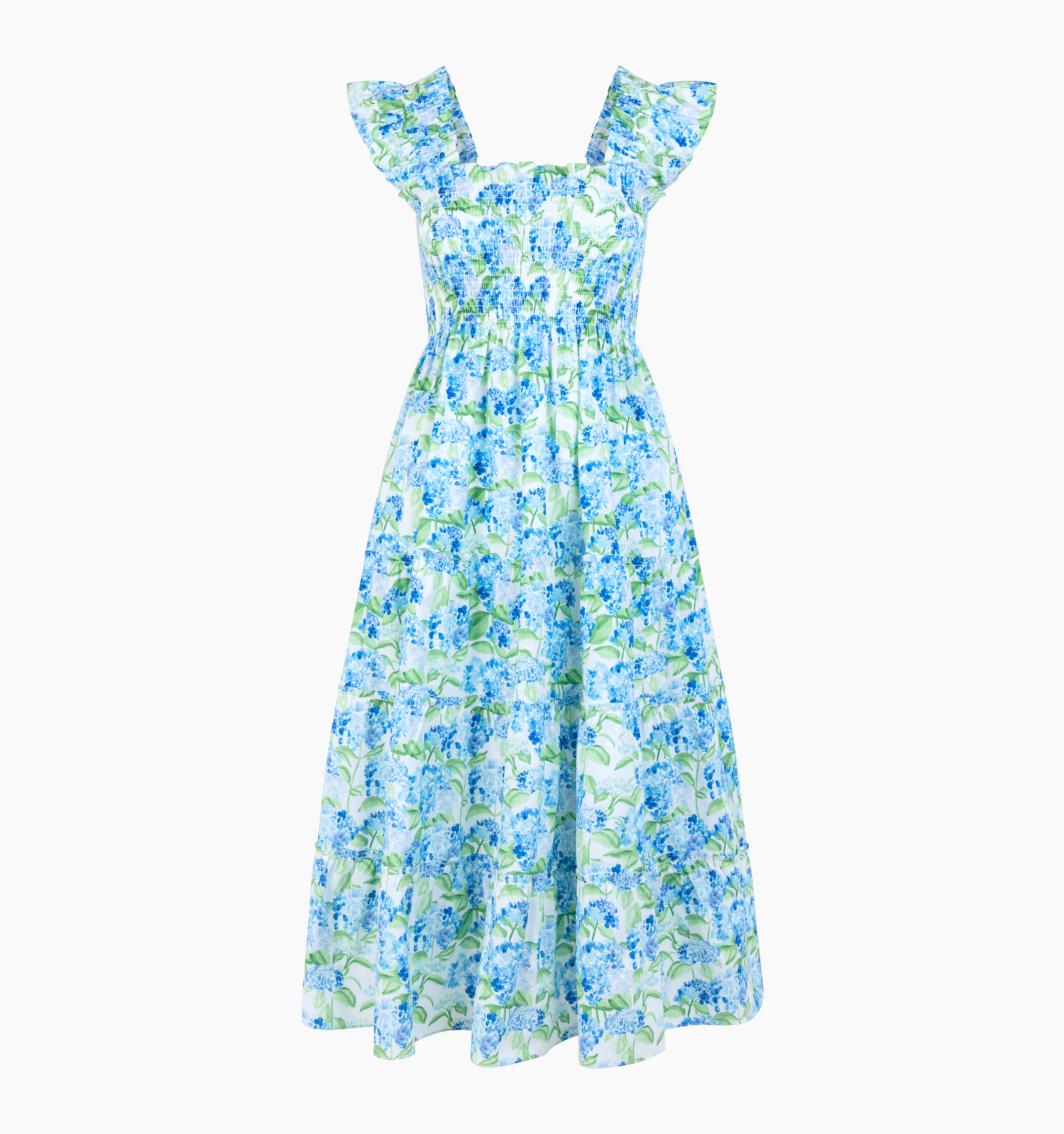The Hill House x La Coqueta Ellie Nap Dress - Blue Watercolor Hydrangea
