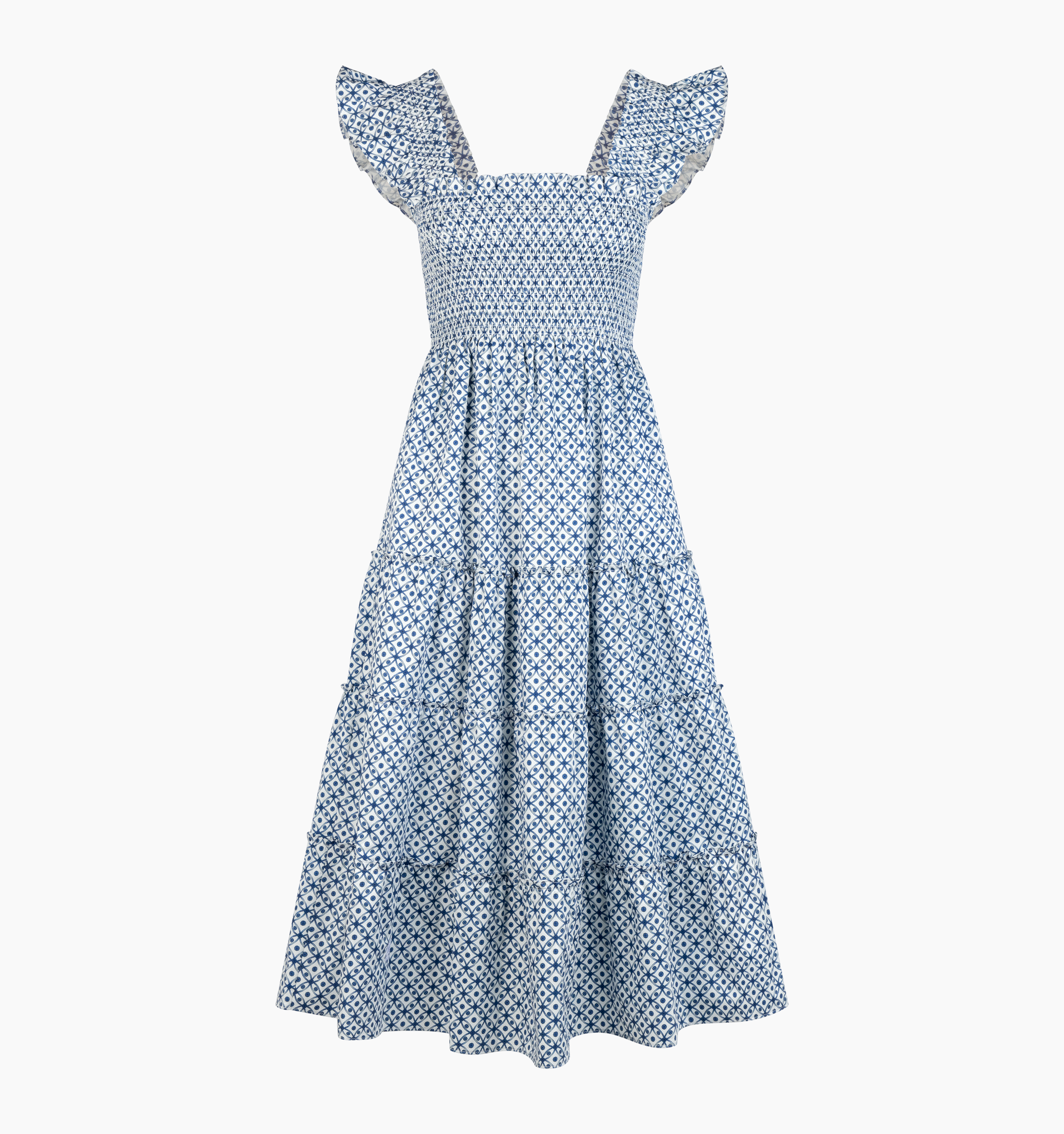 The Ellie Nap Dress - Navy Circular Lattice