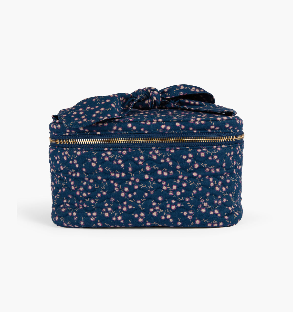 The Bow Top Cosmetic Bag -  Daisy Ditsy Toss Navy