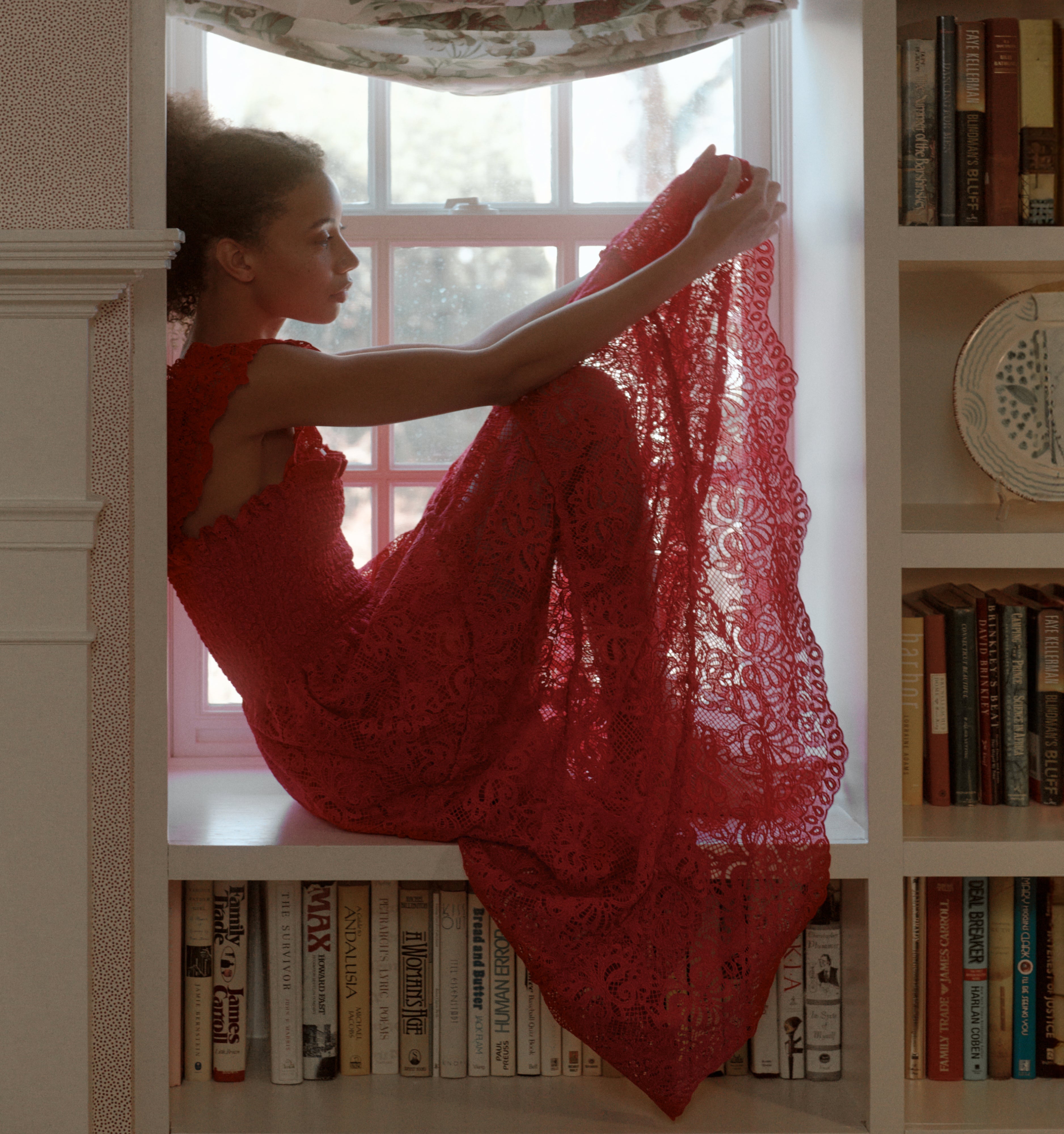 The Lace Ellie Nap Dress - Cerise Lace