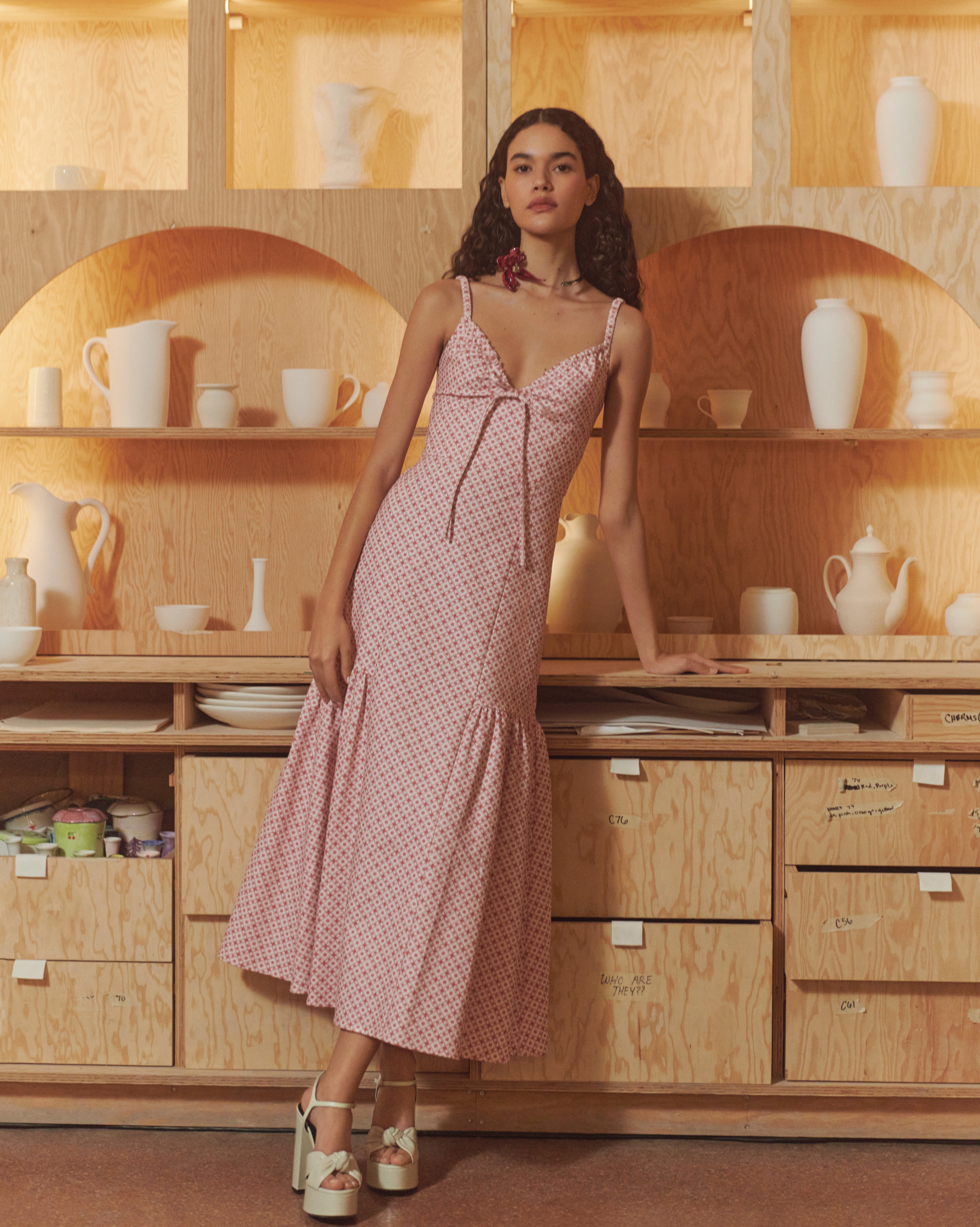 The Lillie Dress - Rose Circular Lattice