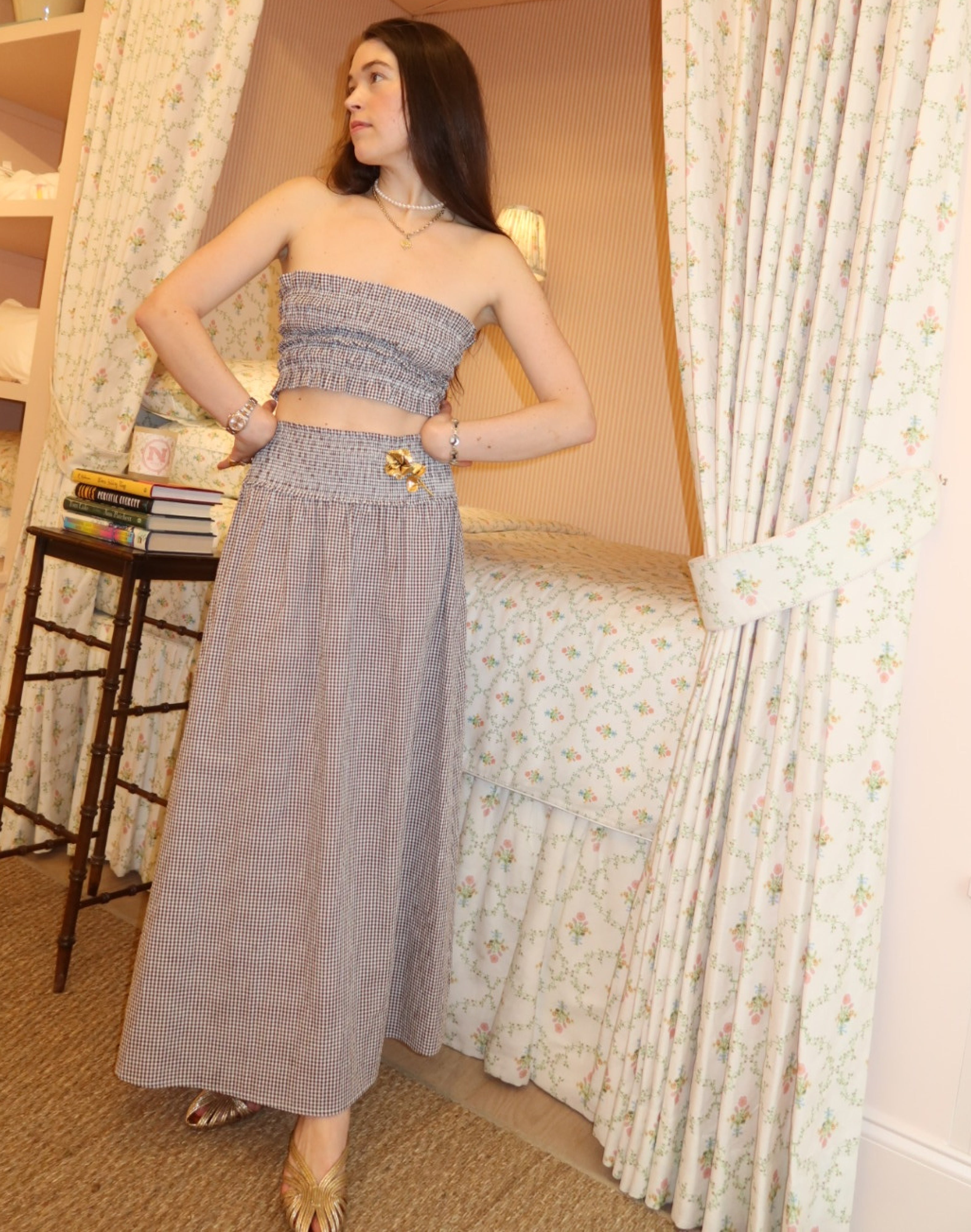 The June Nap Top - Chocolate Gingham