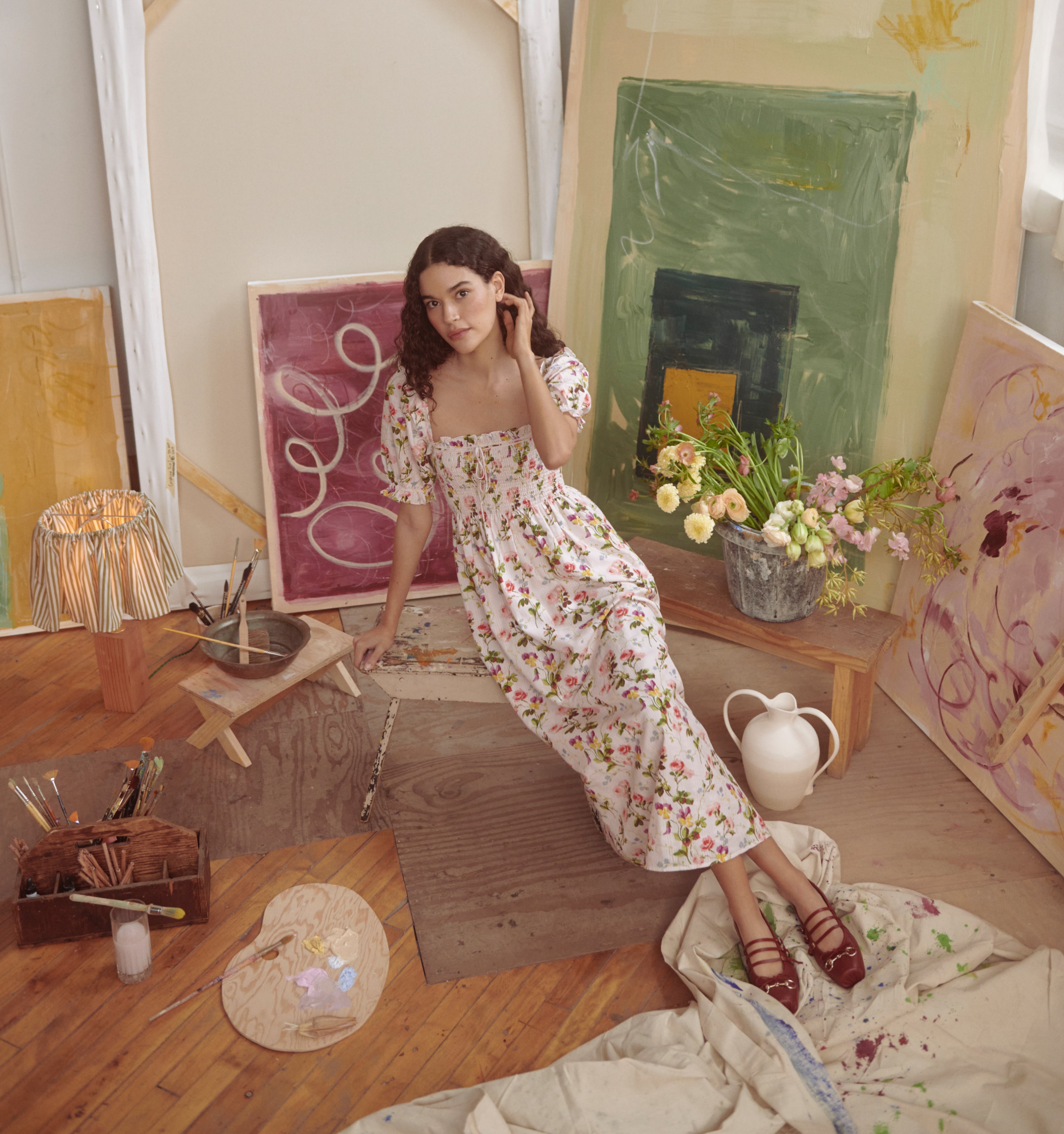 The Scarlett Nap Dress - Pink Bluebonnet