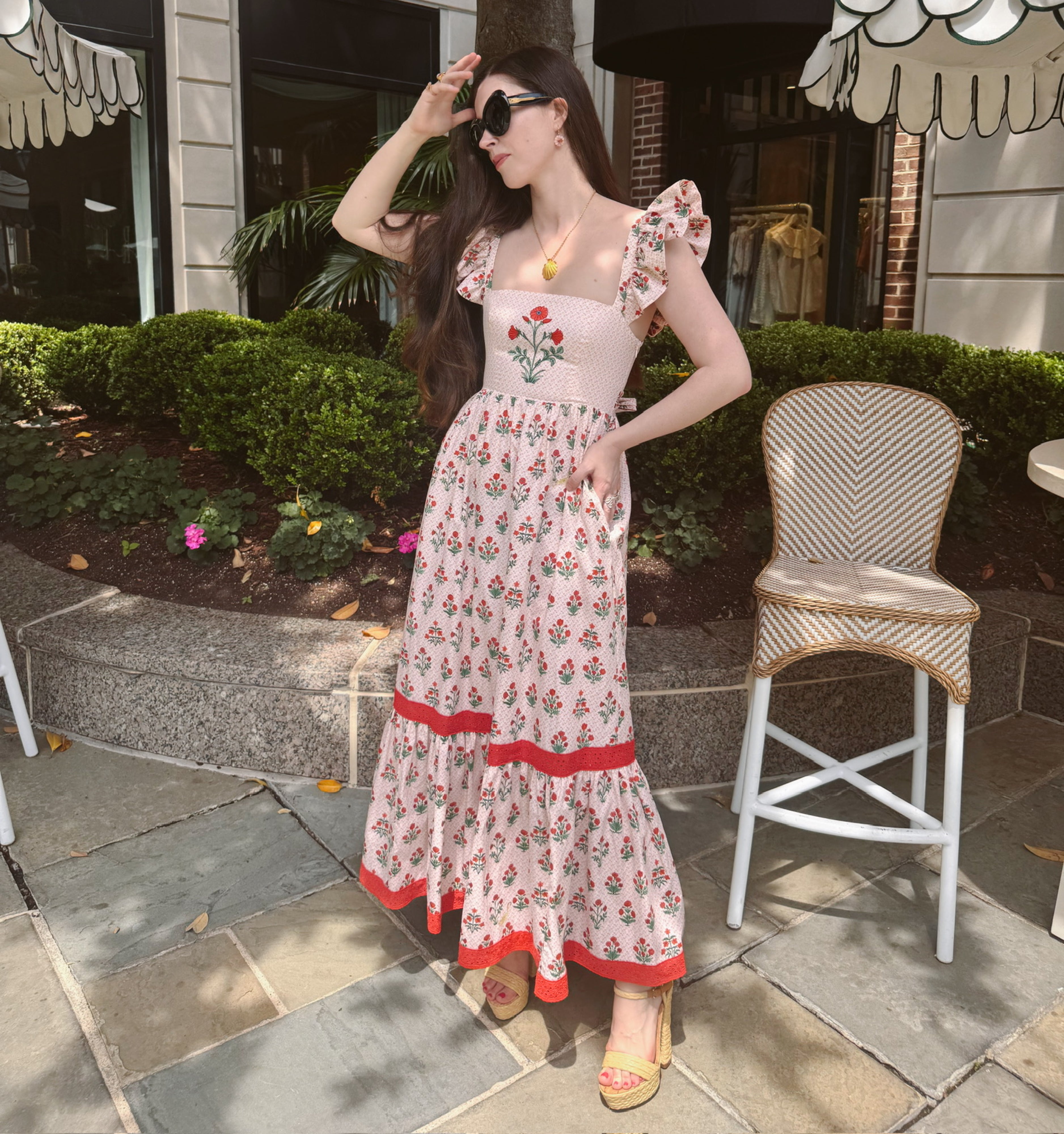 The Pippa Dress - Poppy Block Print