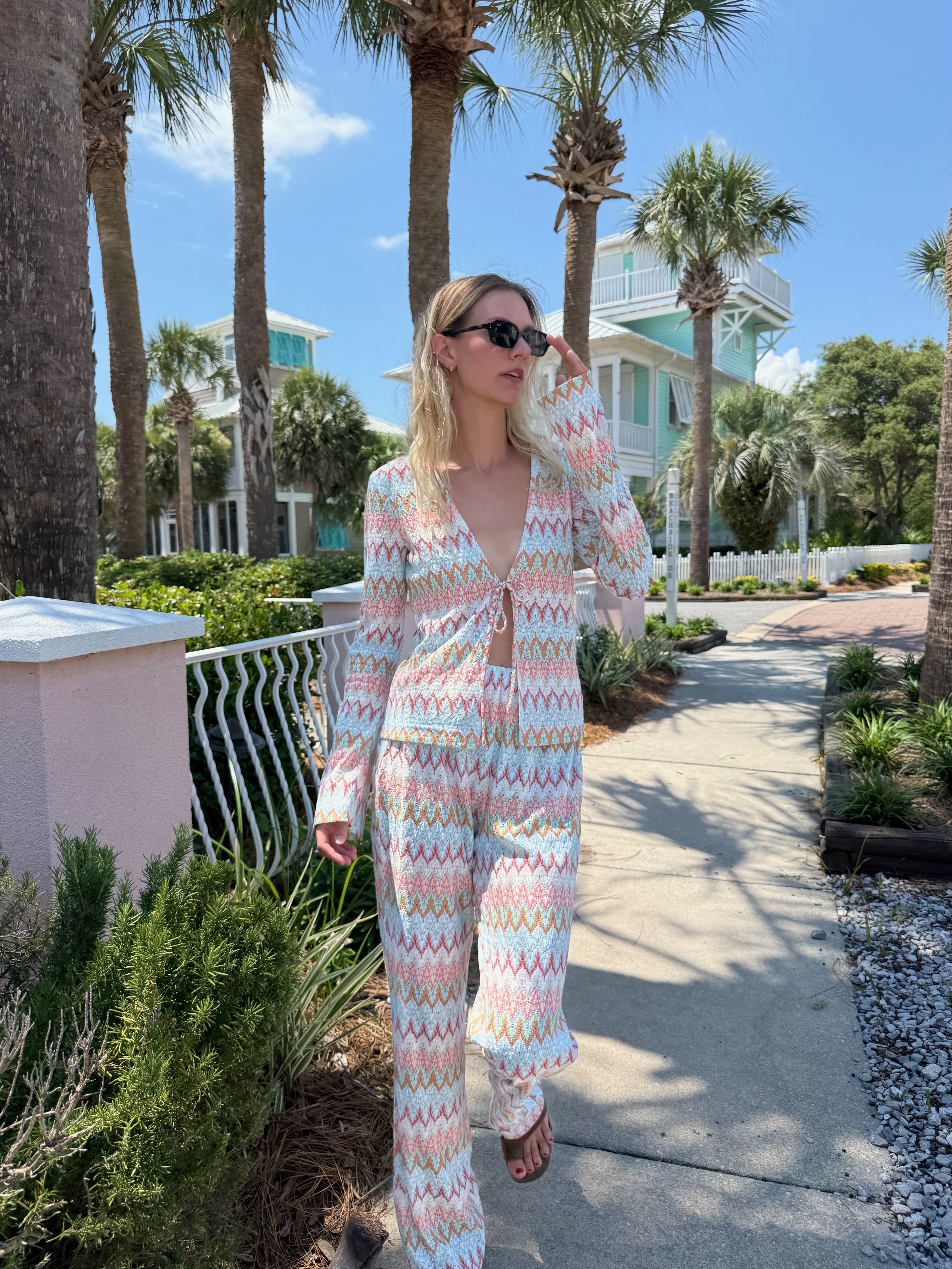 The Alden Pant - White Multi Smooth Shimmer Knit – Hill House Home