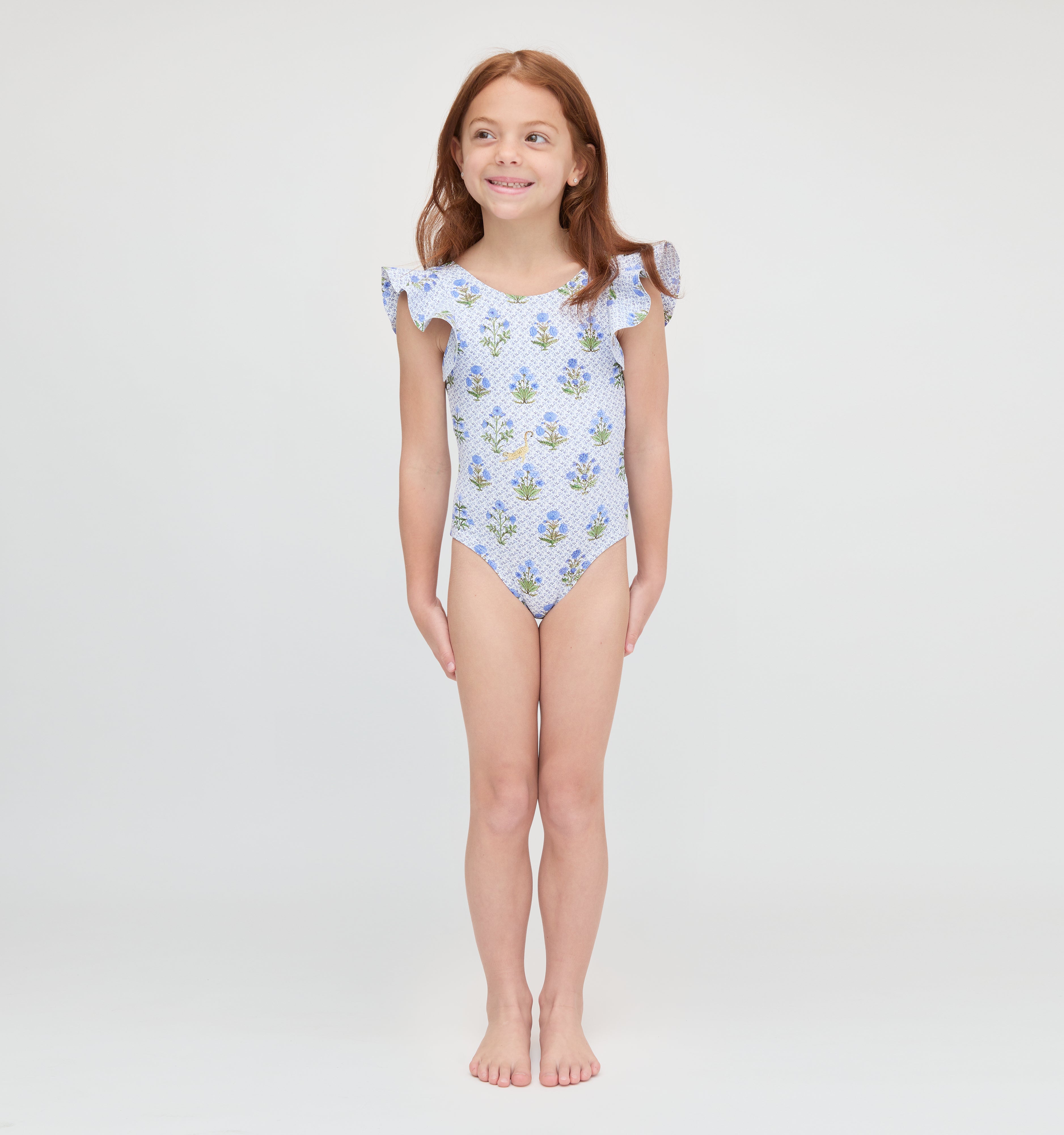 The Tiny Rosie Swimsuit - Blue Block Print