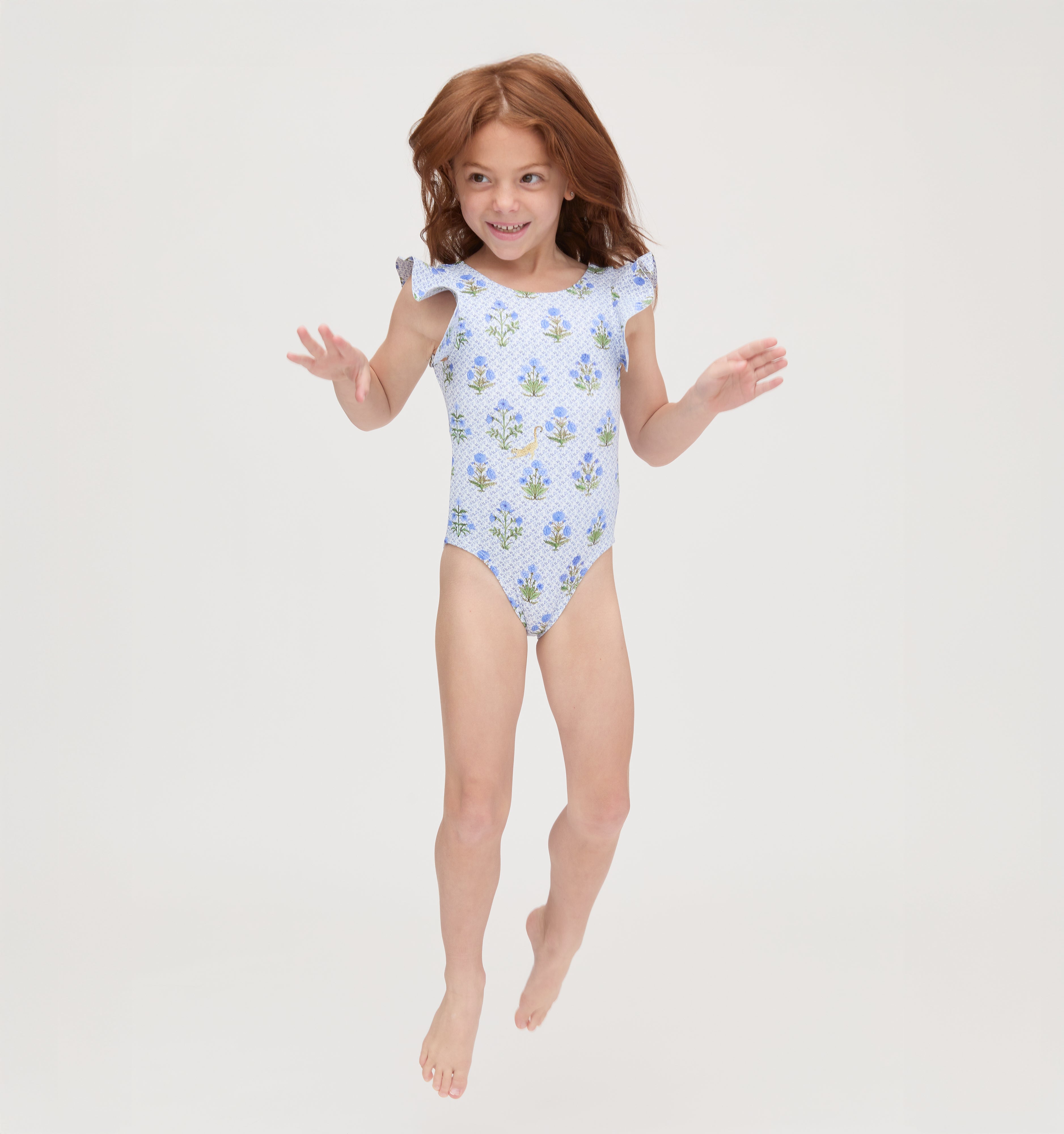 The Tiny Rosie Swimsuit - Blue Block Print