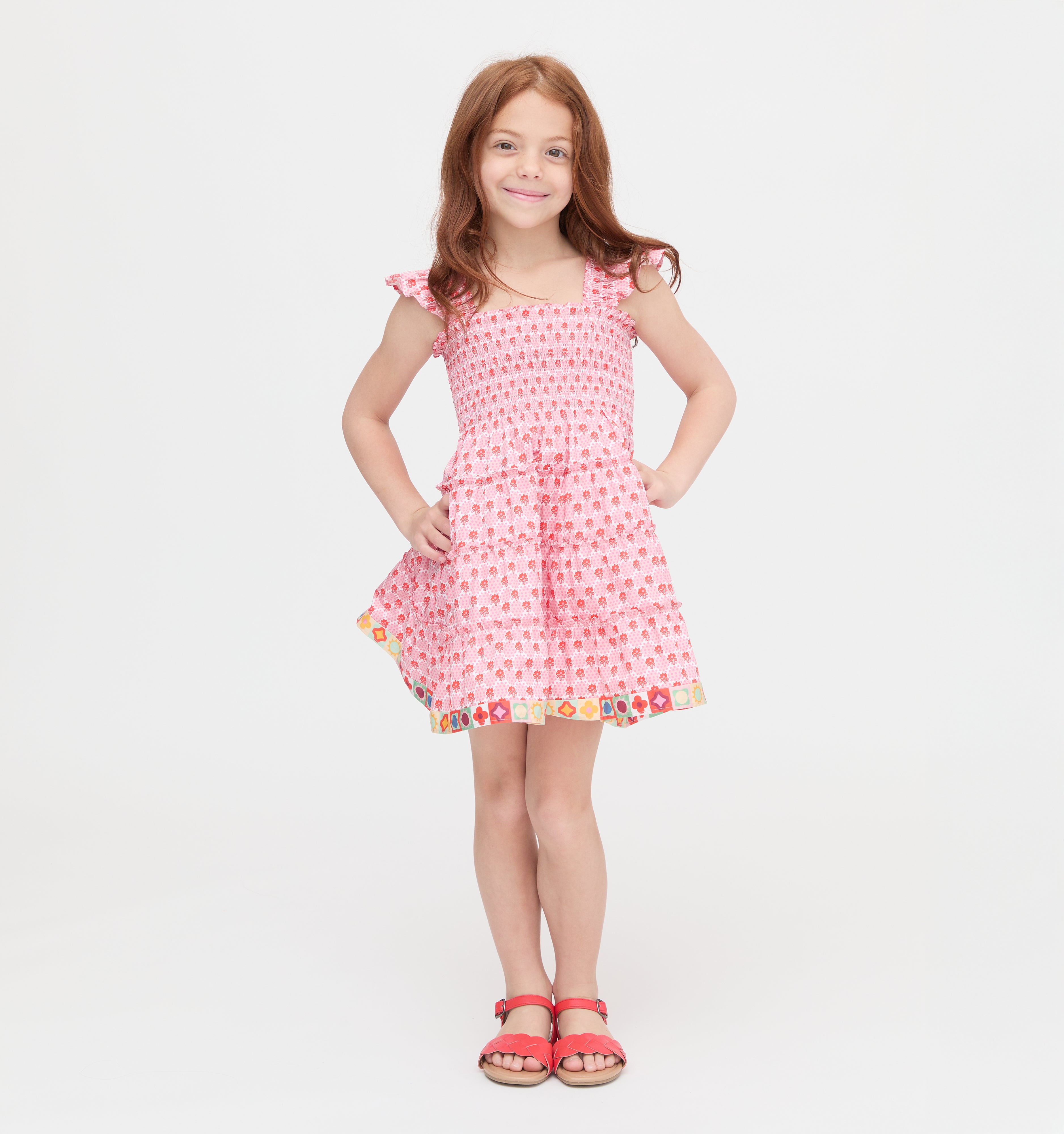 The Tiny Ellie Nap Dress - Pink Cala Check