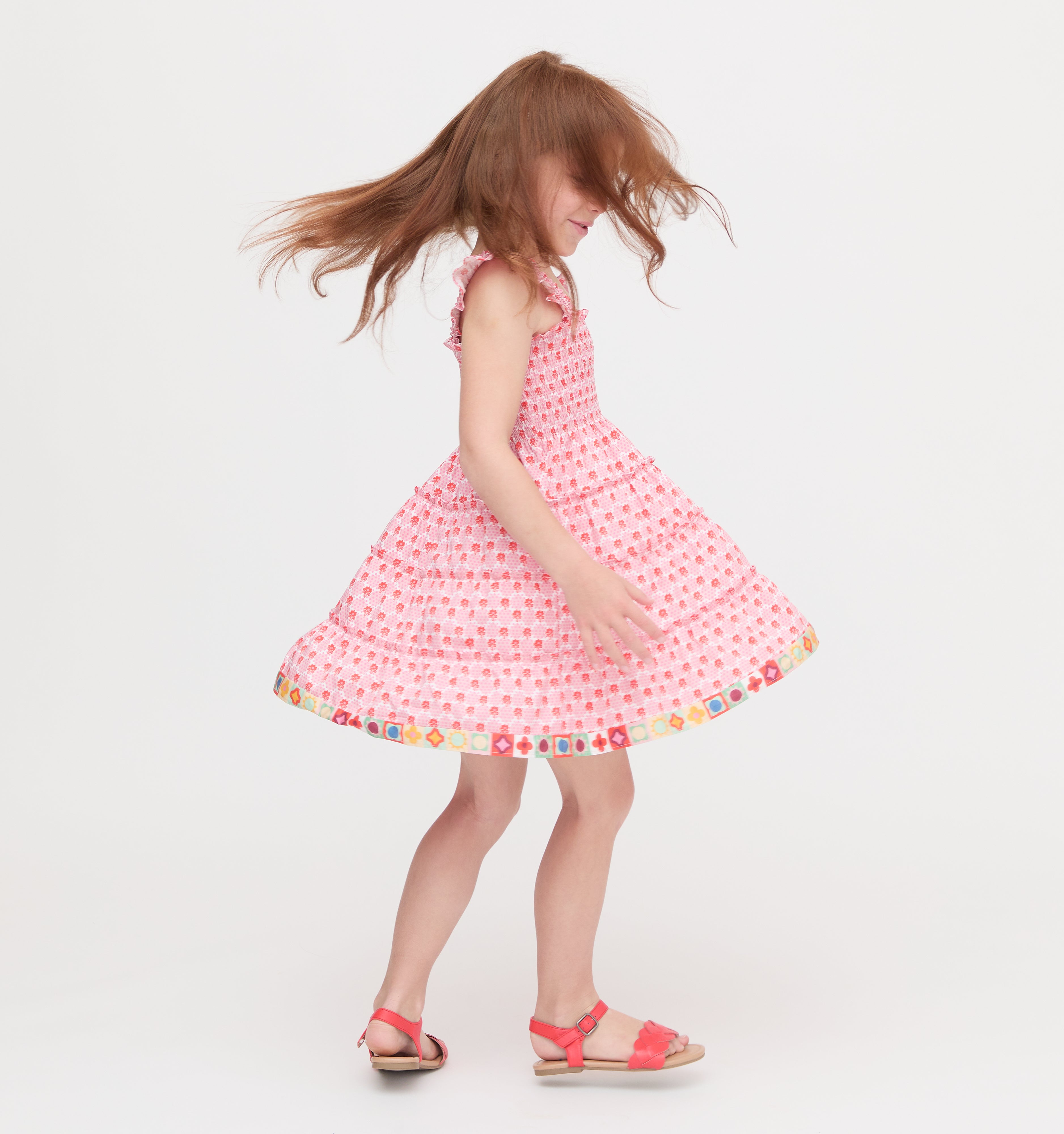 The Tiny Ellie Nap Dress - Pink Cala Check