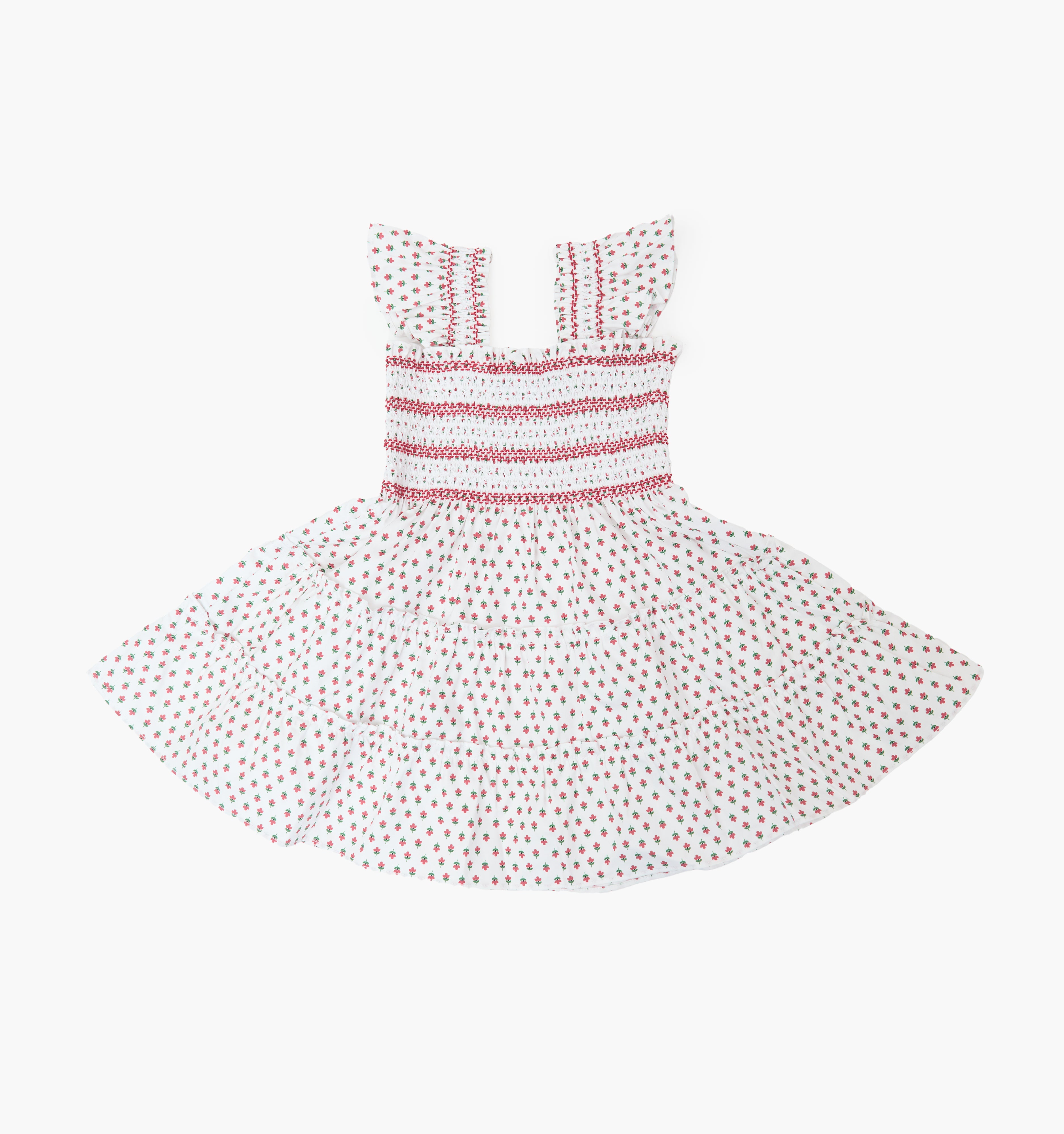 The Baby Ellie Nap Dress - White Poppy Half Drop