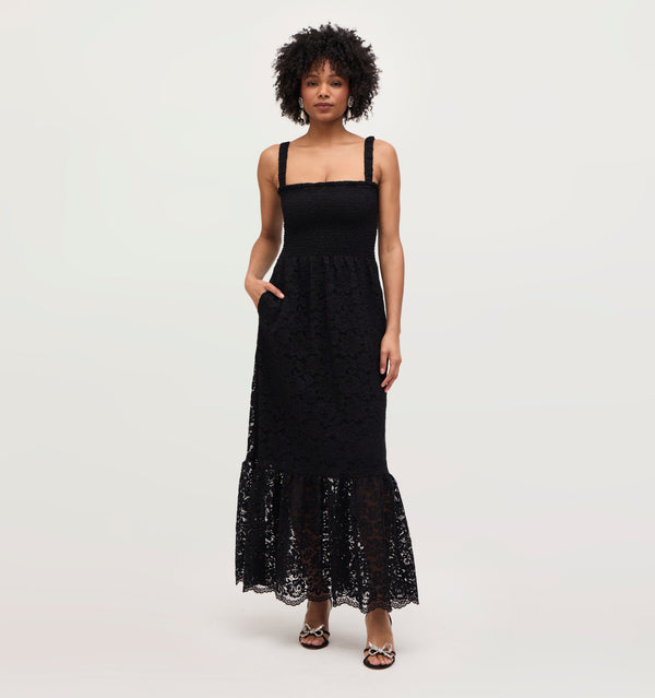 The Lace Anjuli Nap Dress - Black Lace
