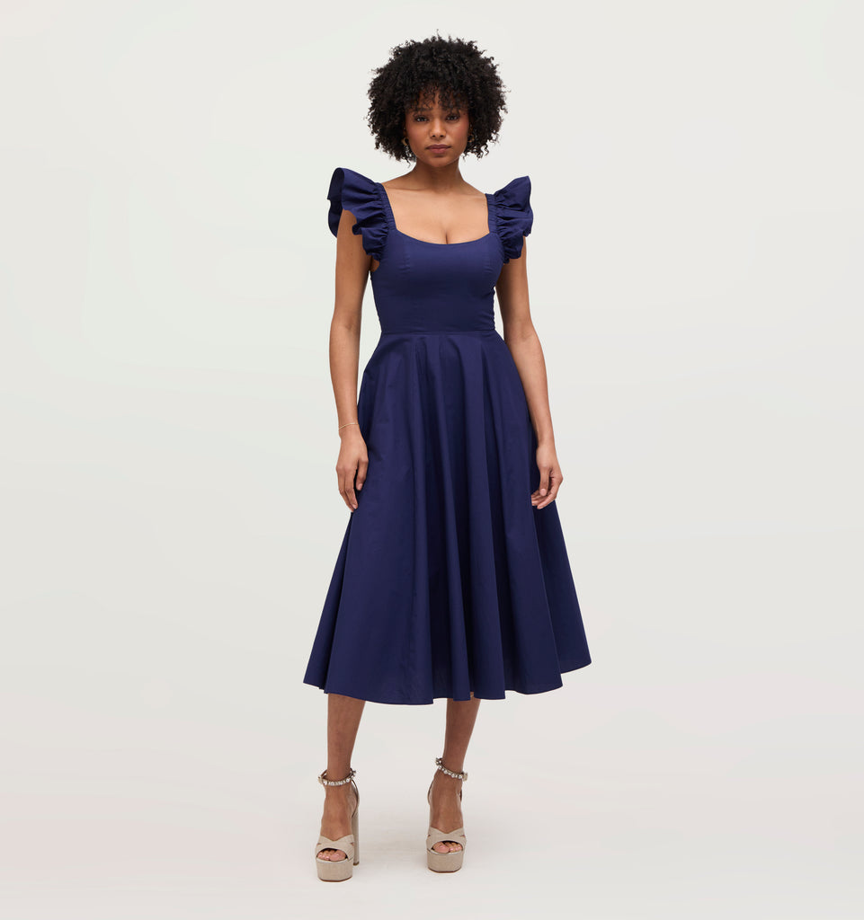 The Daphne Dress - Navy Cotton