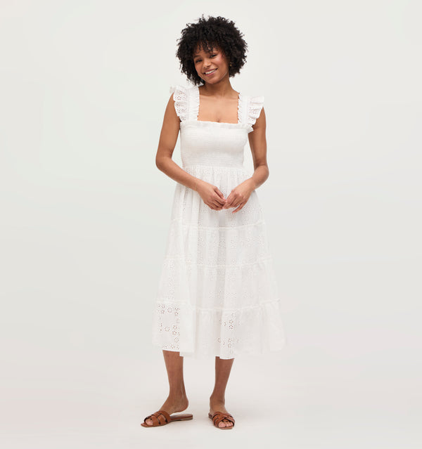 Na’Jeen wears a size S in the White Eyelet color: White Eyelet