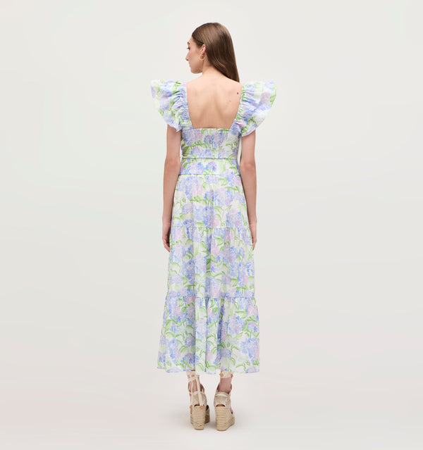 Lillian wears a size XS in the Blue Hydrangea Cotton color: Blue Hydrangea Cotton