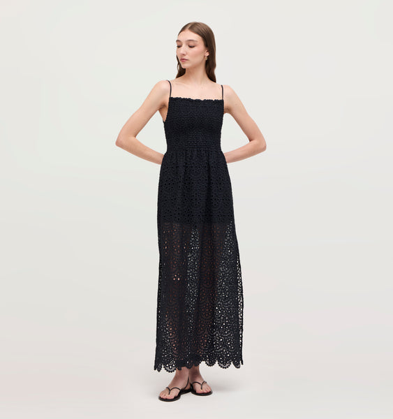 The Scallop Lace Isabel Nap Dress - Black Scallop Lace – Hill House Home