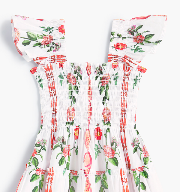 monogram:red-shell-vine-stripe-cotton