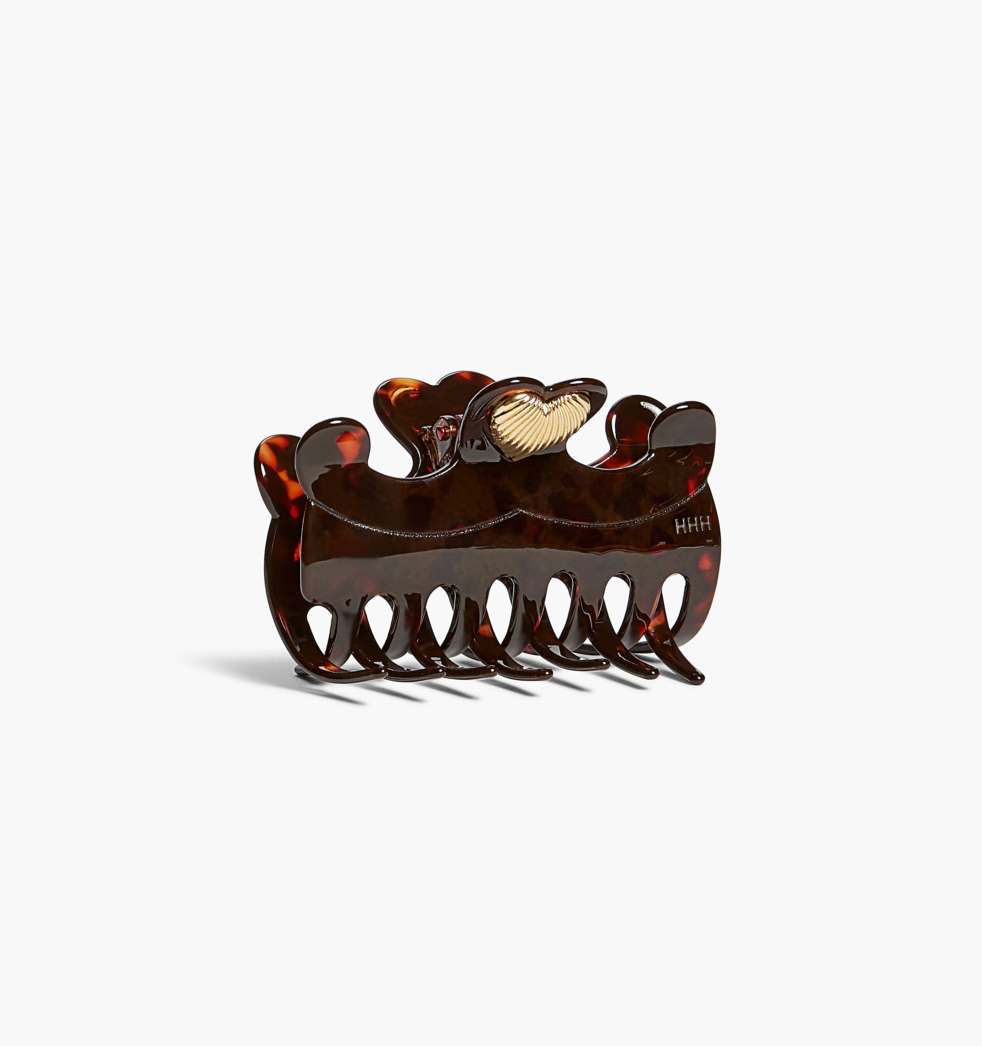 The Heart Claw Clip in Tortoise color: Tortoise