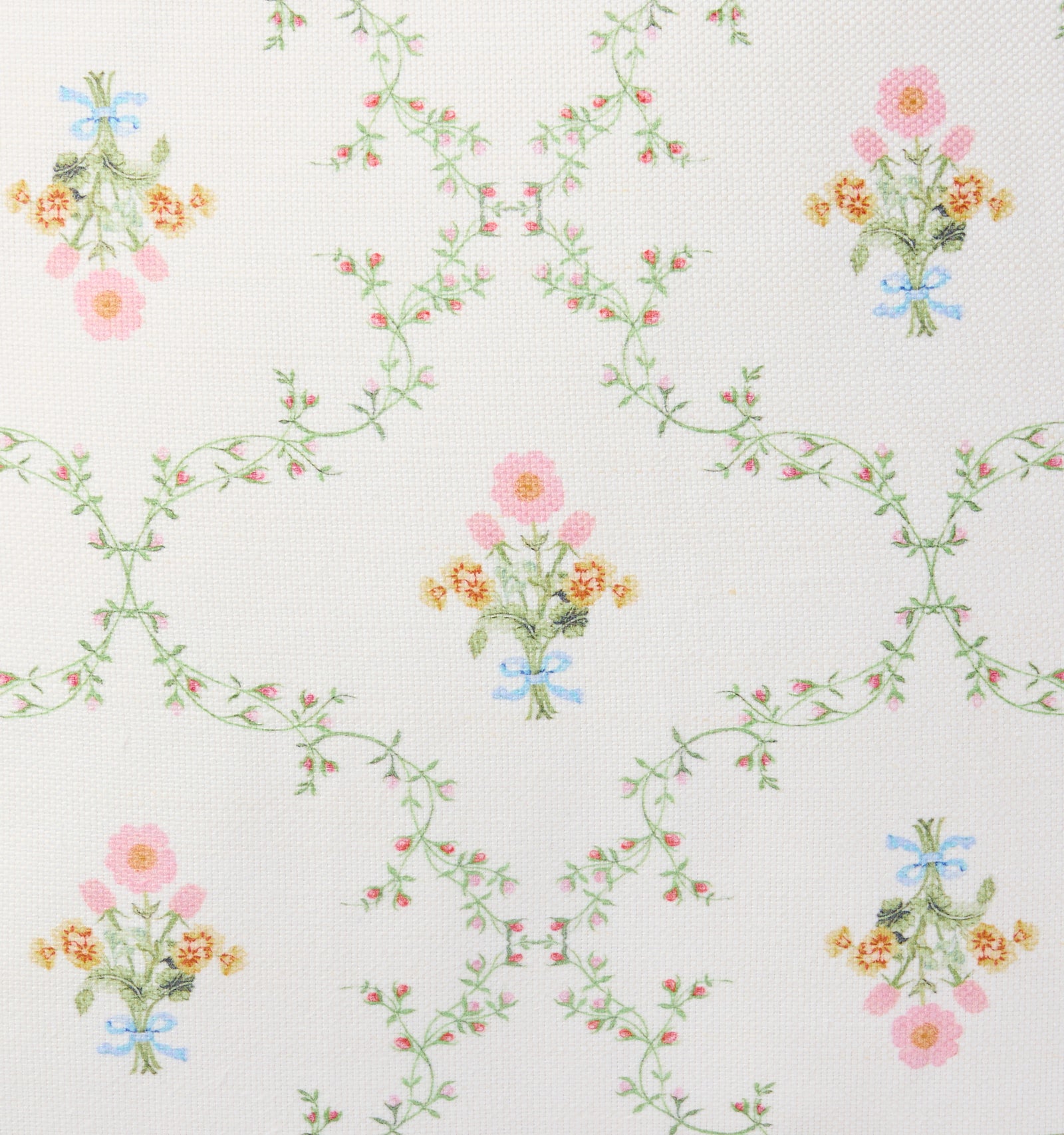 The Perry Lumbar Throw Pillow - Pastel Trellis