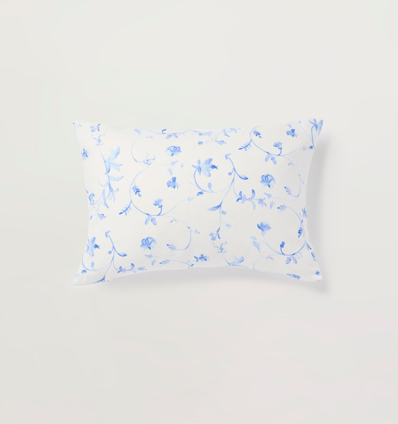 The Perry Lumbar Throw Pillow - Blue Botanical