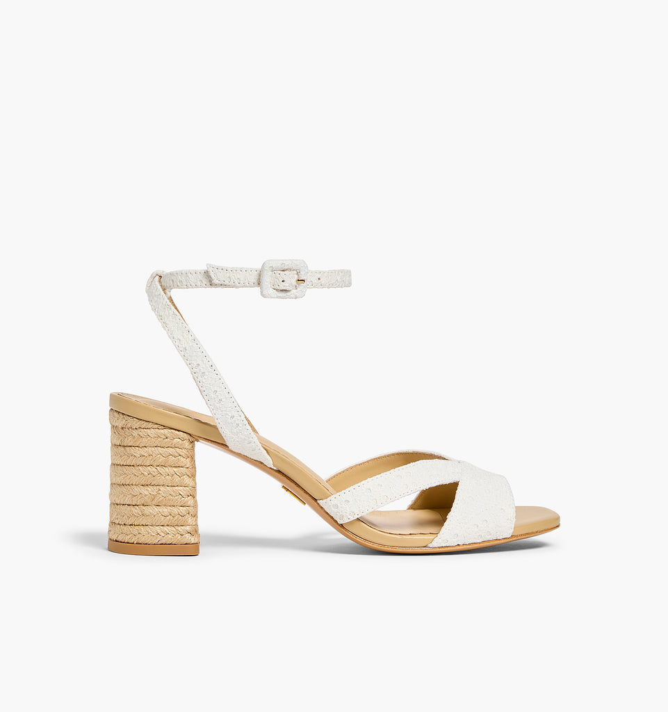 The Lafayette Sandal - White Eyelet – Hill House Home