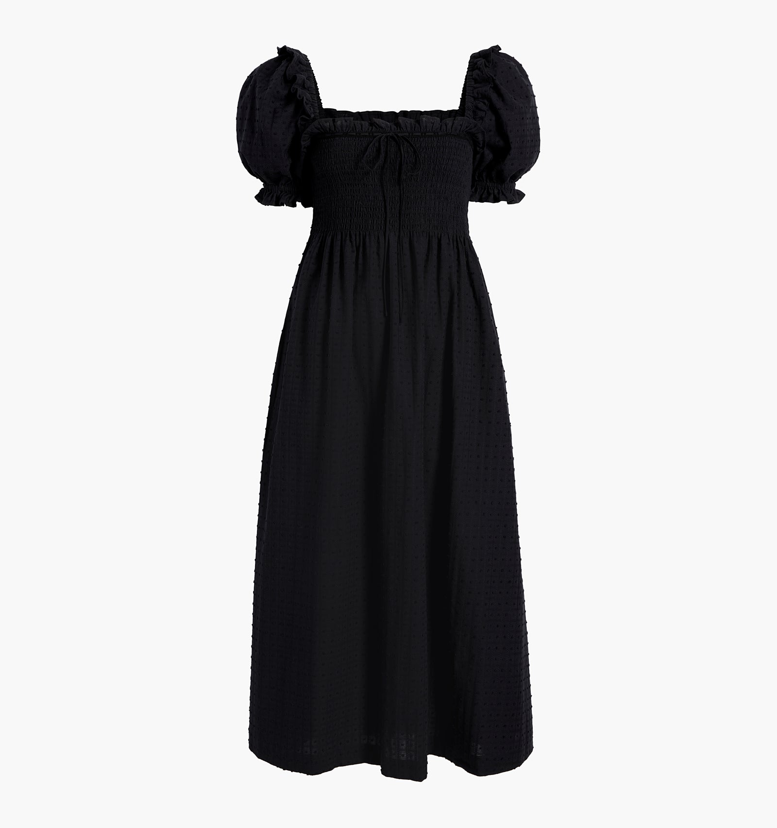 The Scarlett Nap Dress - Black Textured Clip Dot Hill House Home The Scarlett Nap Dress - Black Textured Clip Dot Hill House Home