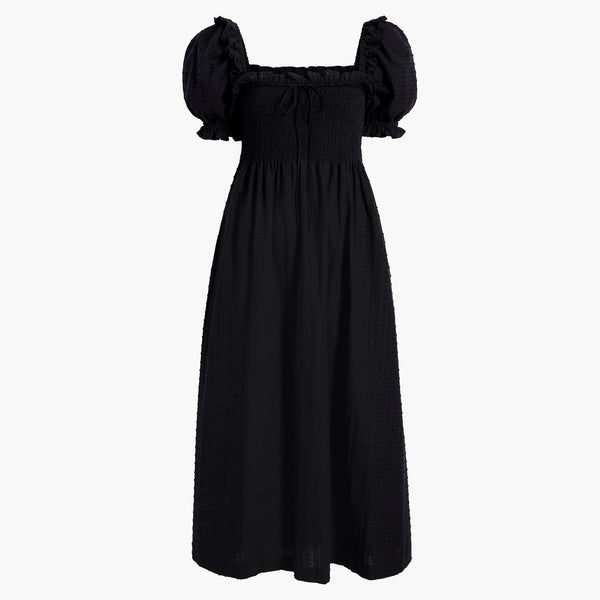 The Scarlett Nap Dress - Black Textured Clip Dot – Hill