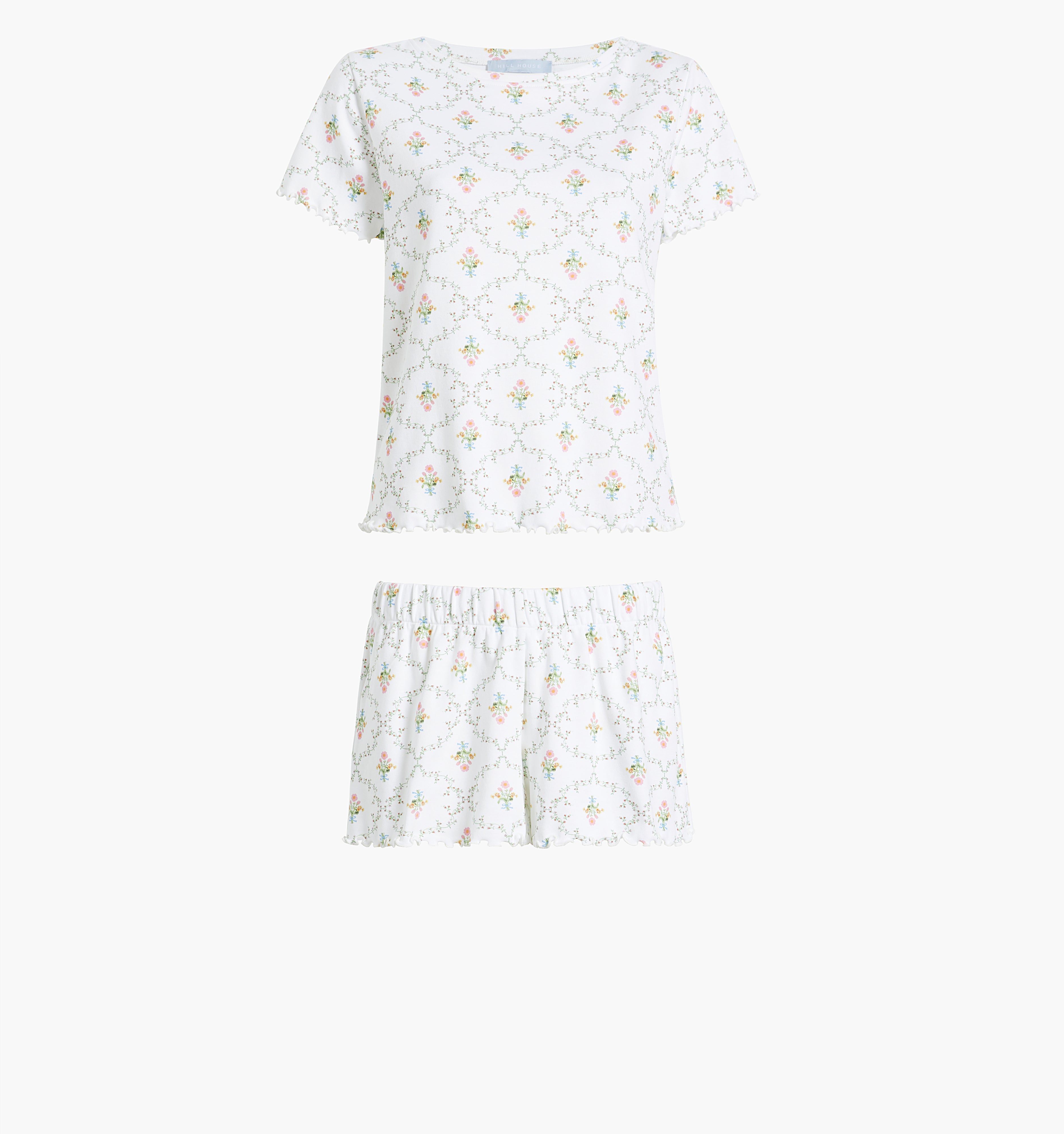 The Nina Pajama Set in Pastel Trellis color: Pastel Trellis