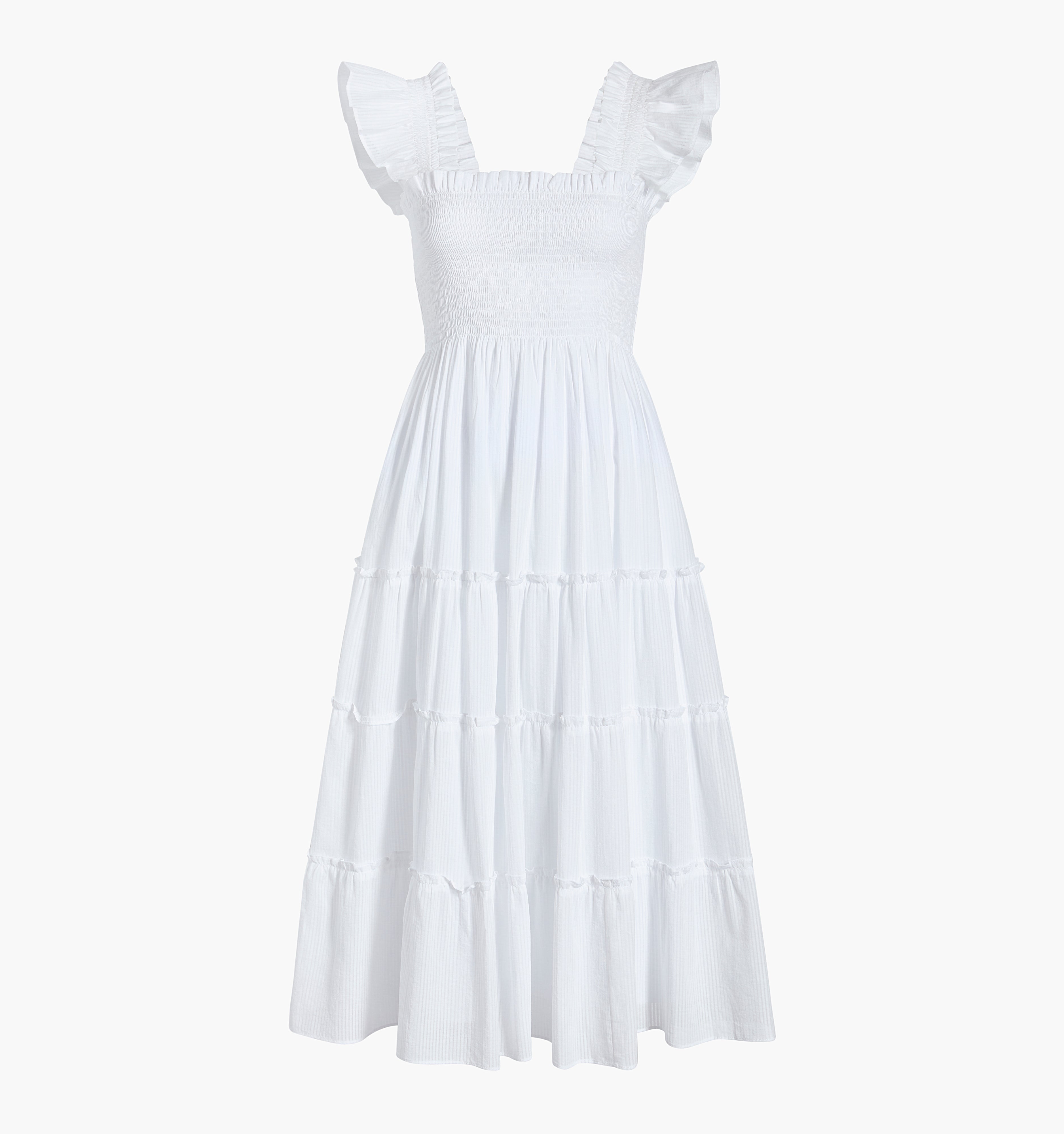 The Maternity Ellie Nap Dress - White Shadow Stripe