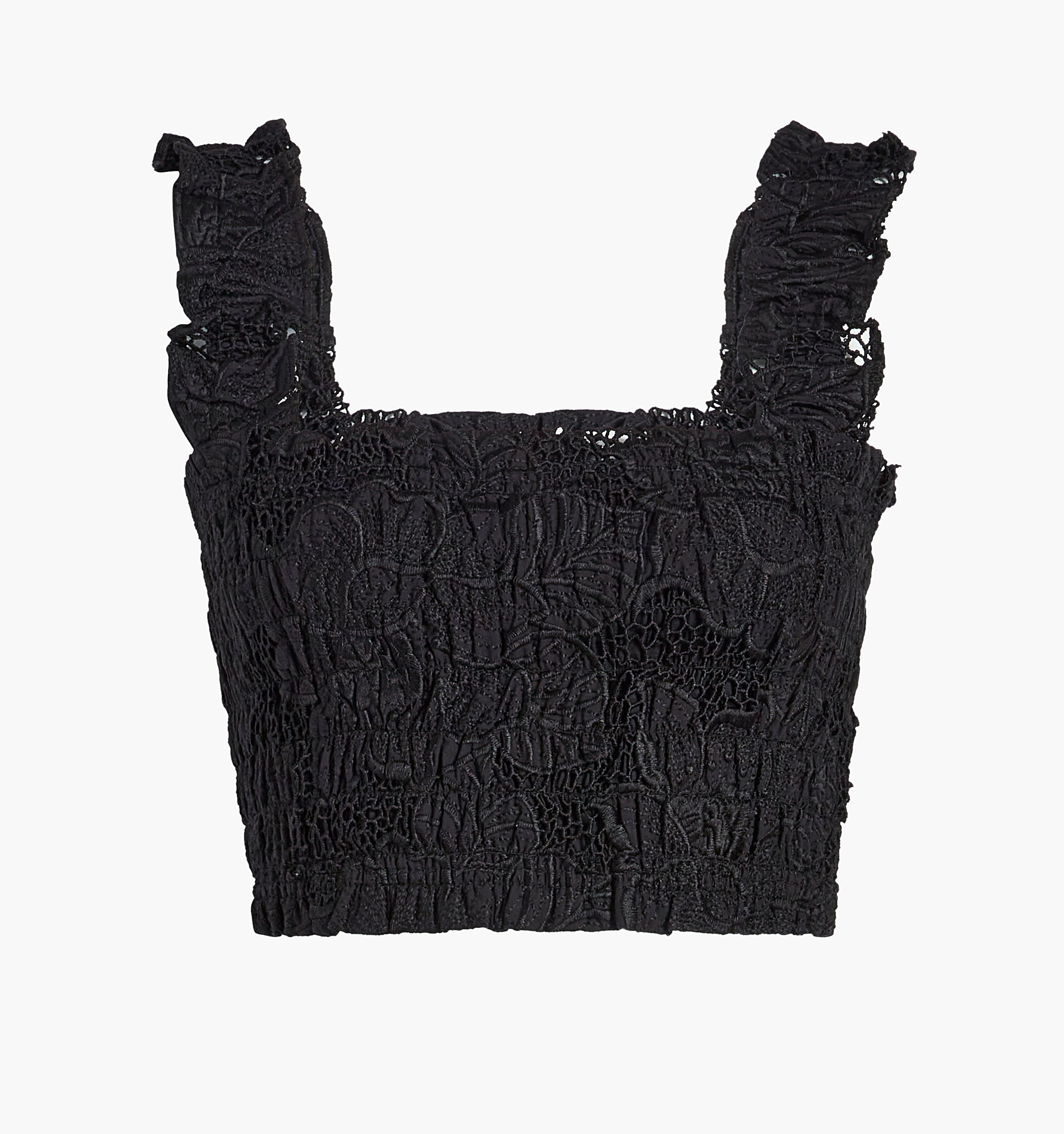 The Azalea Nap Top - Black Floral Lace