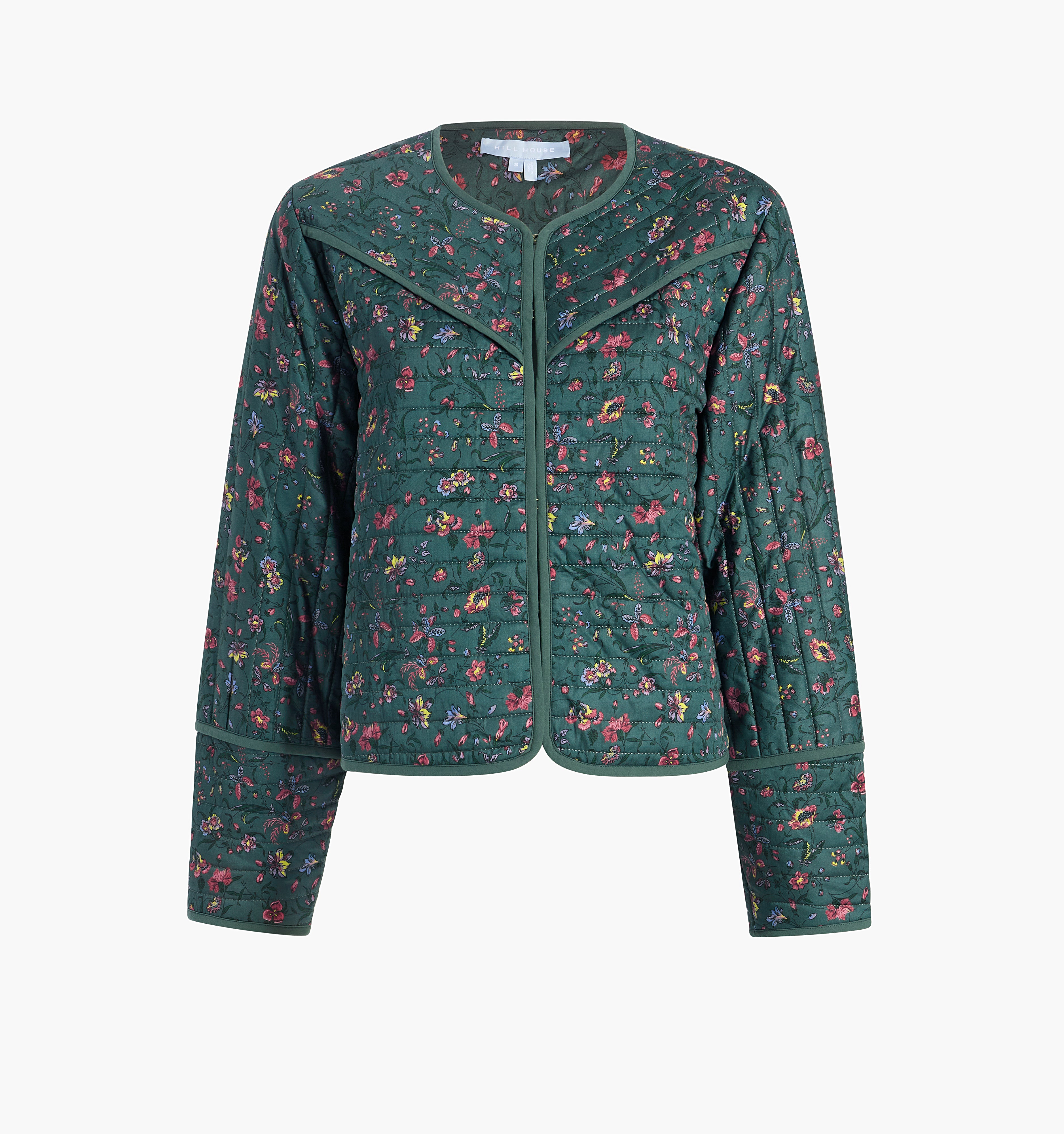 The Amari Quilted Jacket - Bottle Green Fleur Chintz – Hill